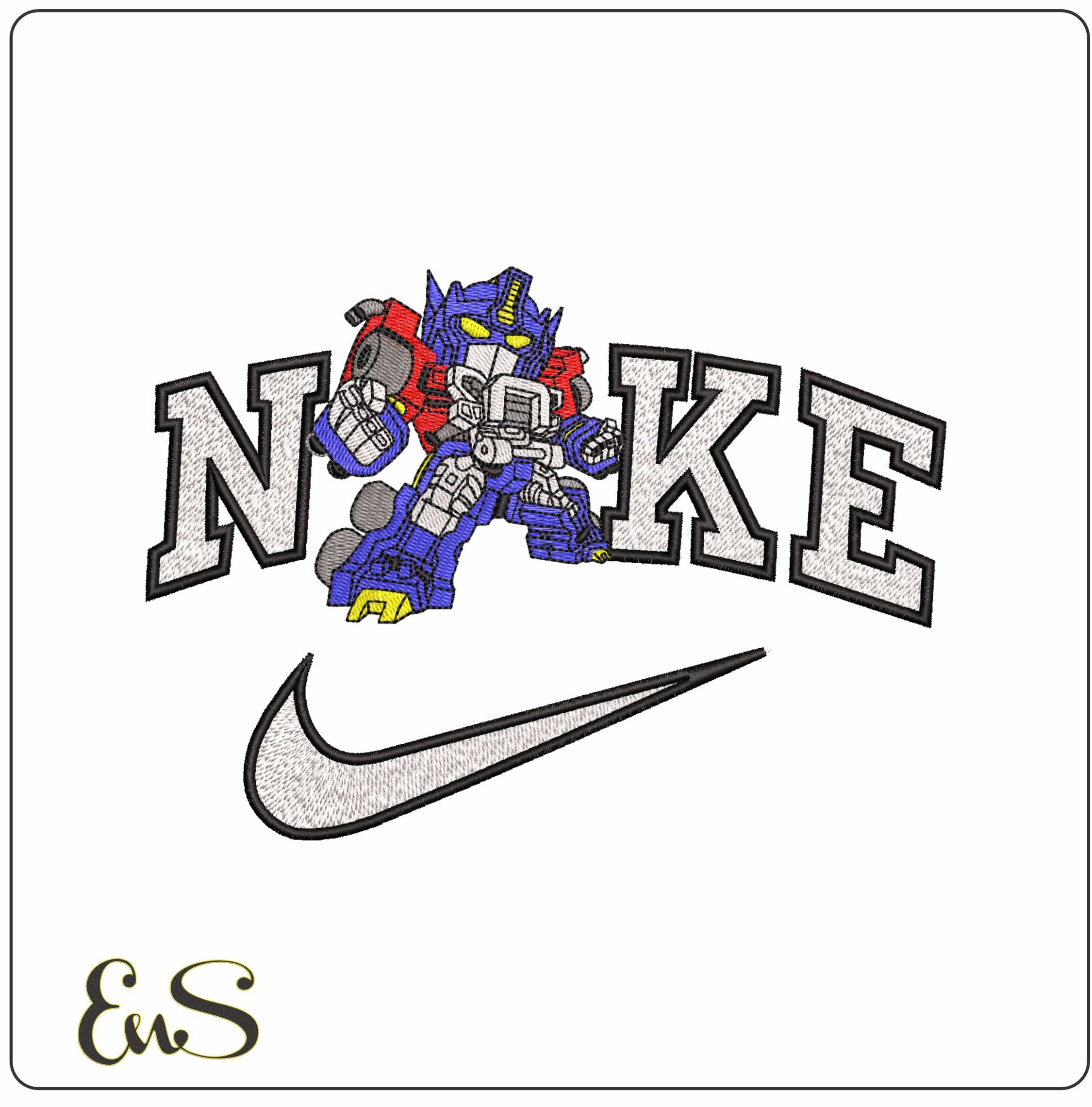 Nike Optimus Prime Chibli Transformers- Elegant embroidery design file - instant download