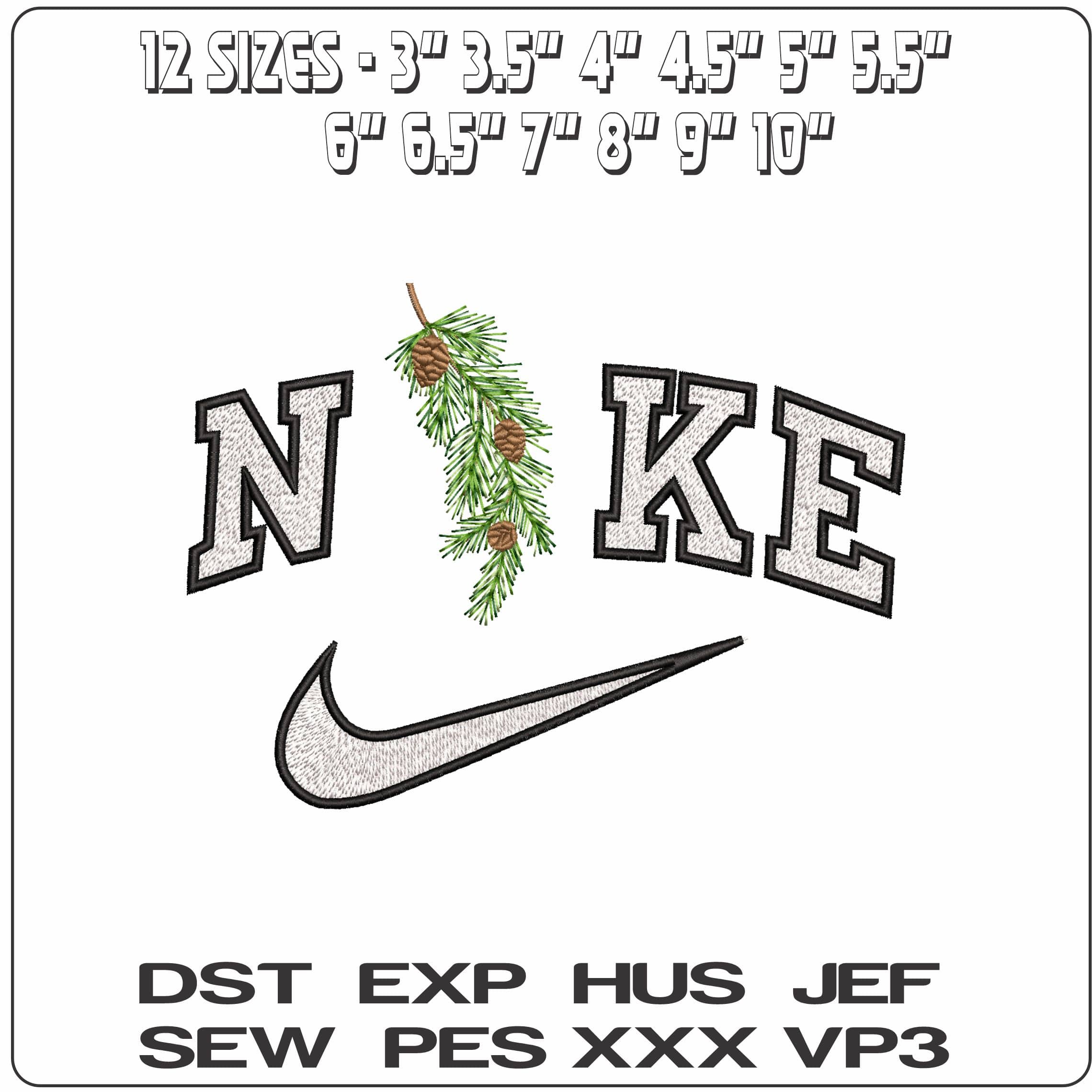 Nike Pine Cones on Twigs- Elegant embroidery design file - instant download — view 2
