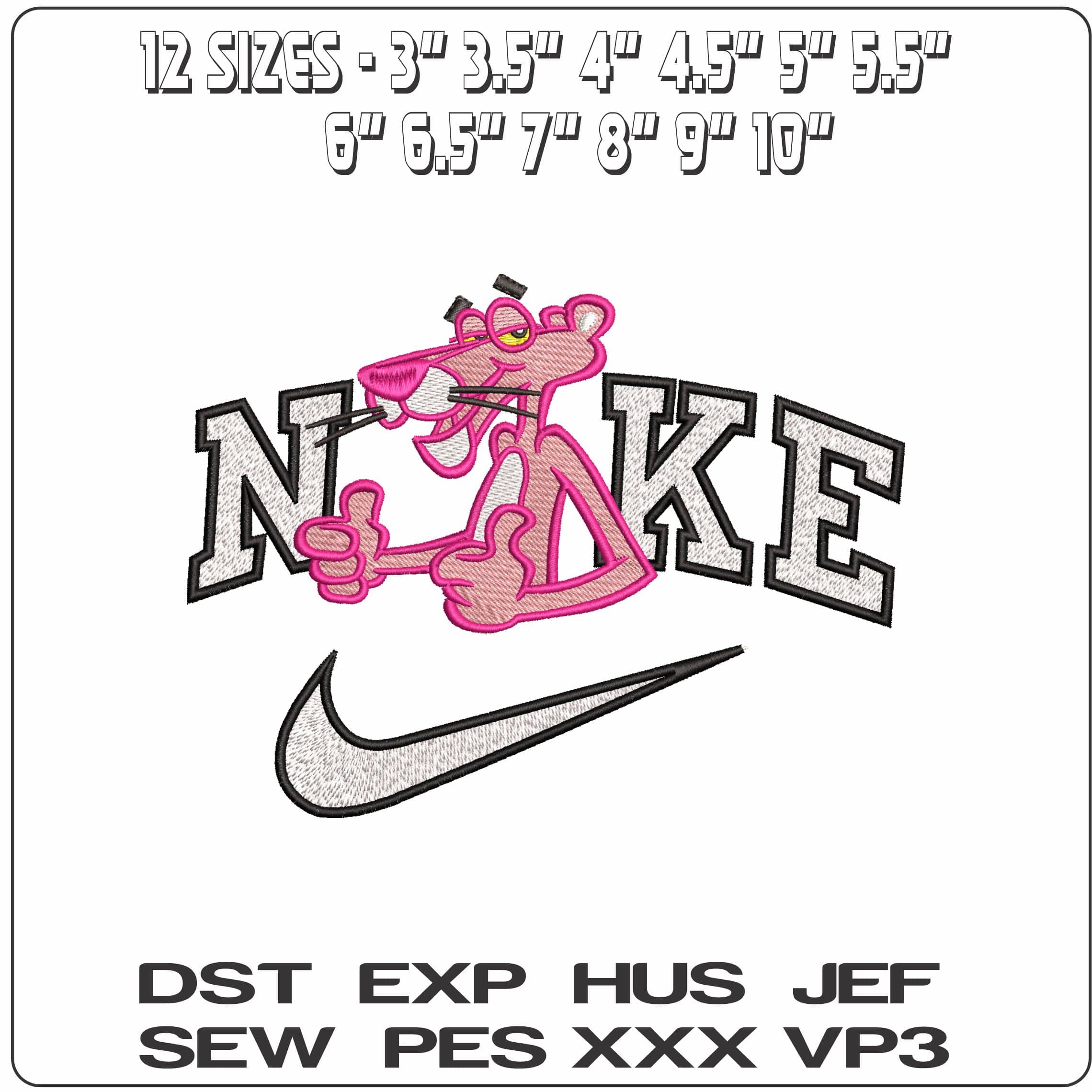 Nike Pink Panther Thumbs Up- Elegant embroidery design file - instant download — view 2