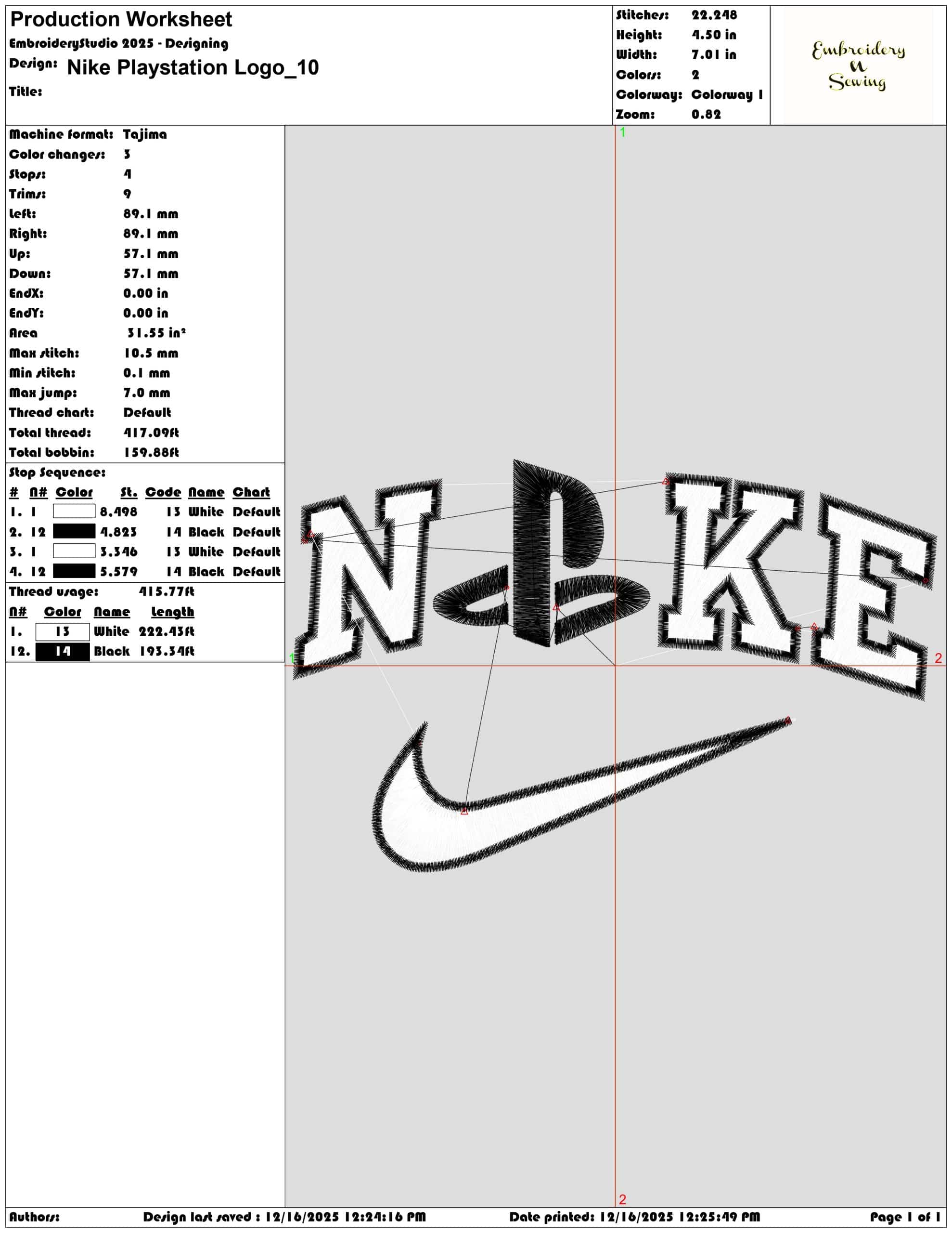 Nike Playstation Logo- Elegant embroidery design file - instant download — view 3