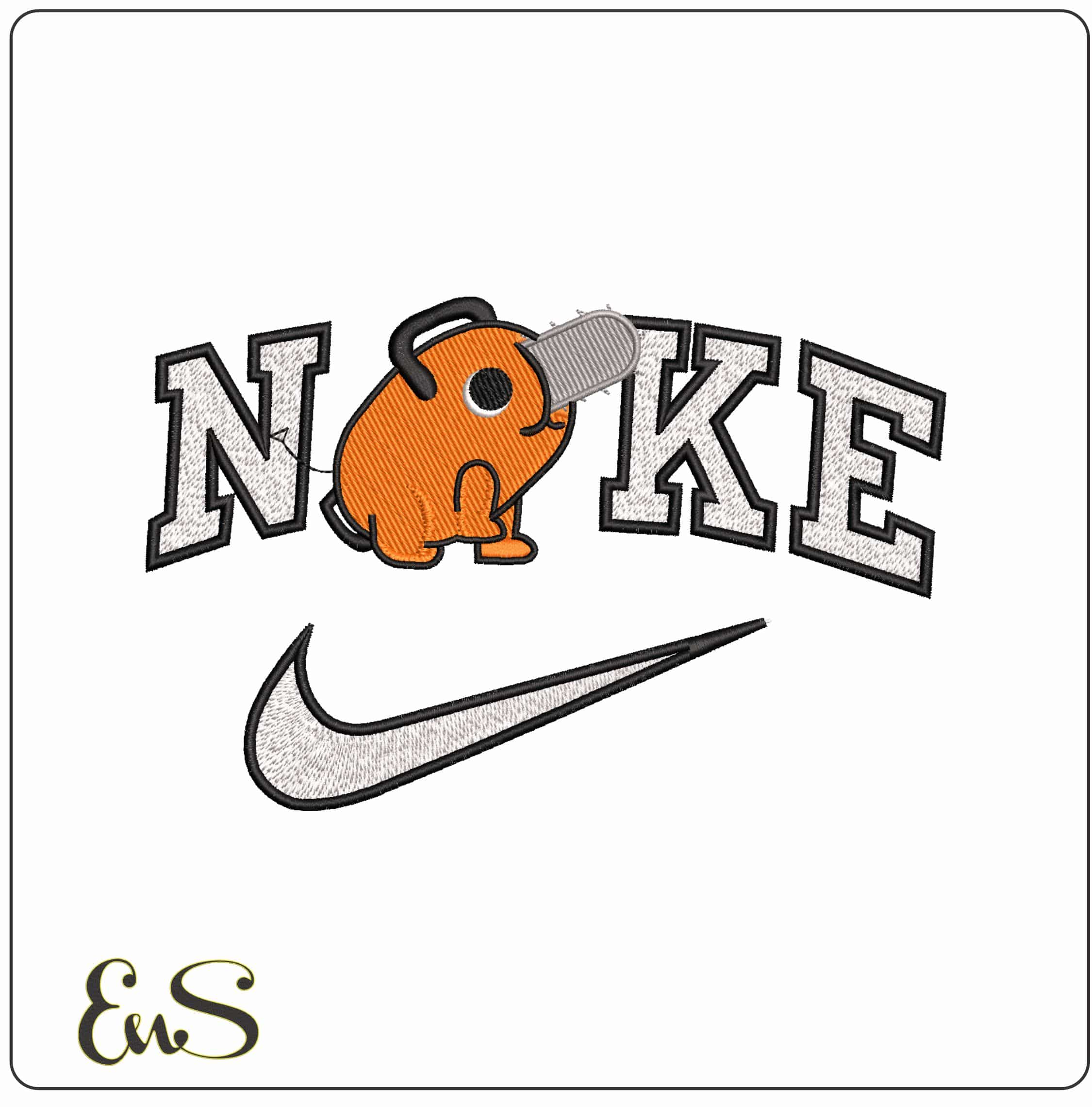 Nike Pochita Chainsaw Basic Anime- Elegant embroidery design file - instant download
