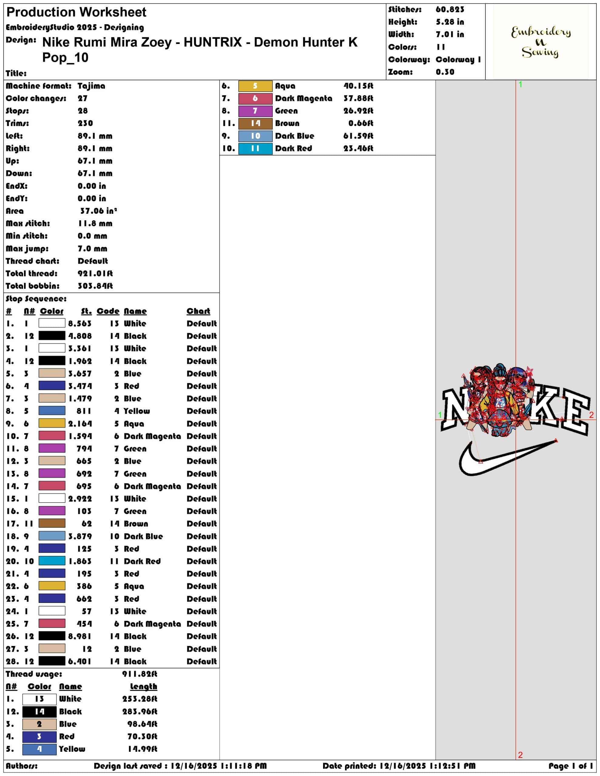 Nike Rumi Mira Zoey HUNTRIX Demon Hunter K Pop- Elegant embroidery design file - instant download — view 3