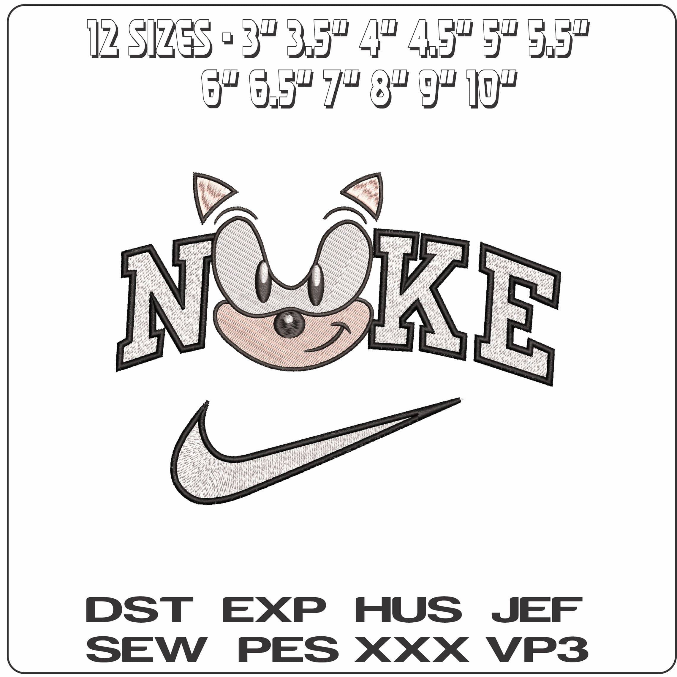 Nike Sonic the Hedgehog Face- Elegant embroidery design file - instant download — view 2