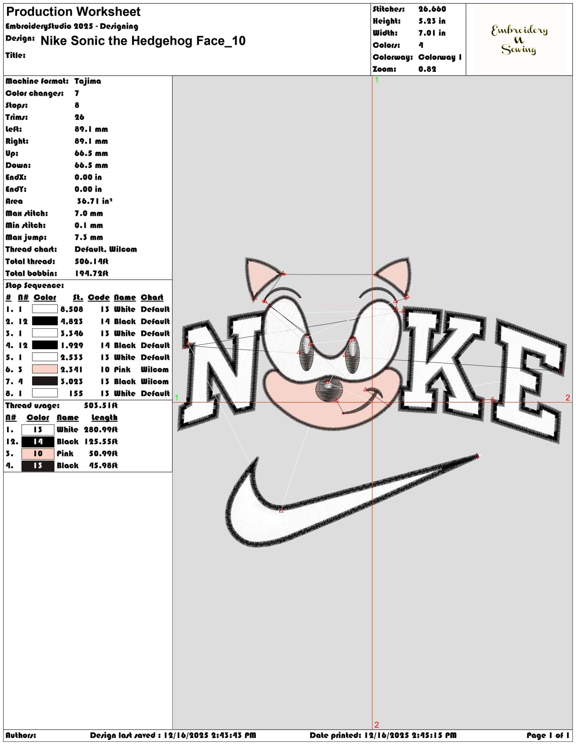 Nike Sonic the Hedgehog Face- Elegant embroidery design file - instant download — view 3