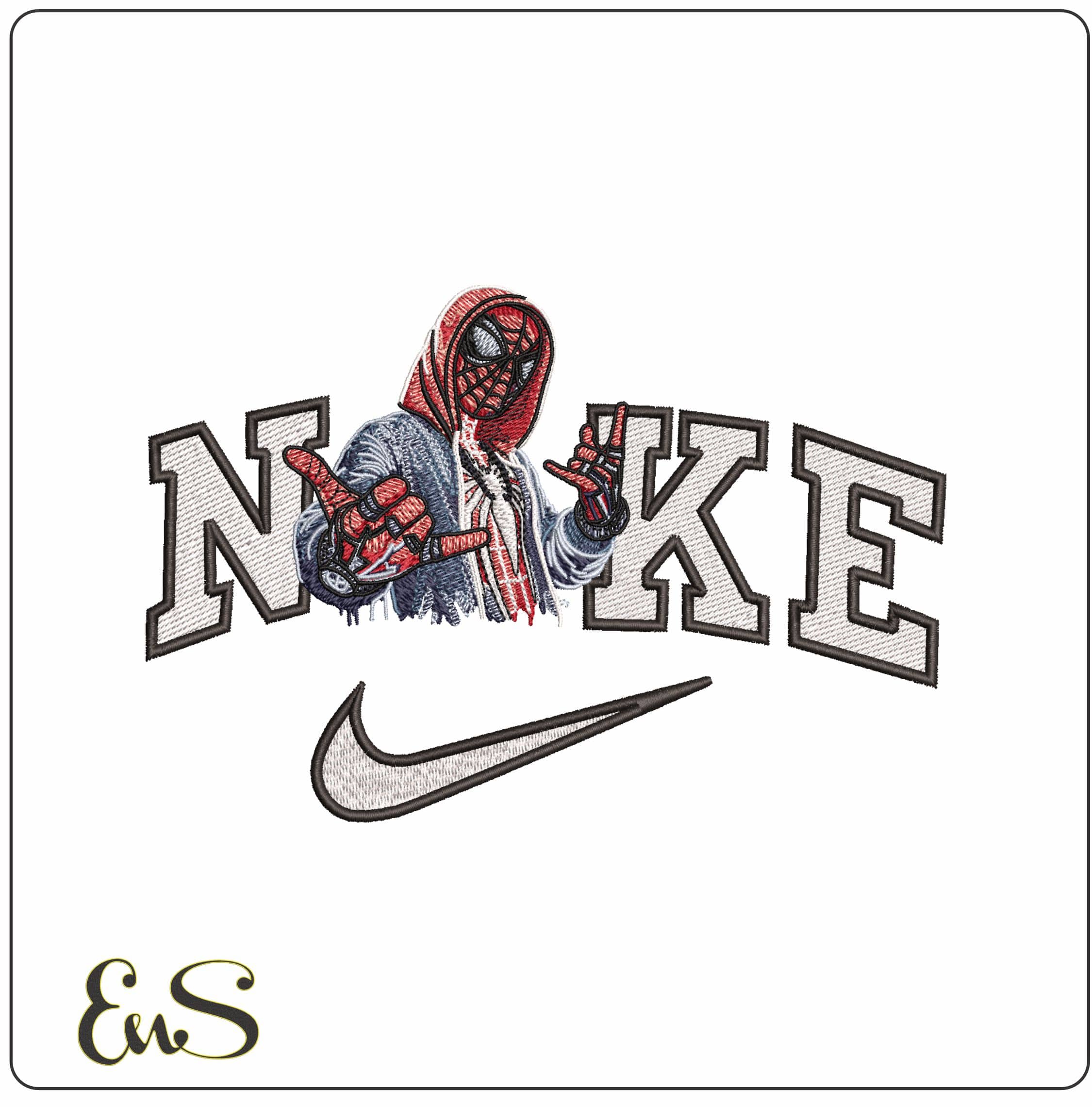 Nike Spiderman Being Cool- Elegant embroidery design file - instant download