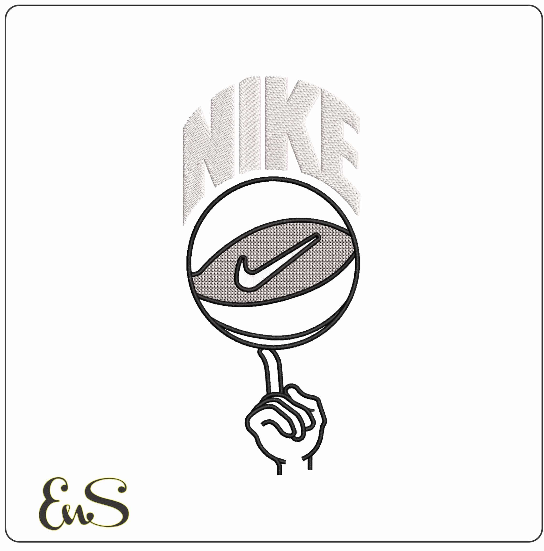Nike Spinning Ball- Elegant embroidery design file - instant download