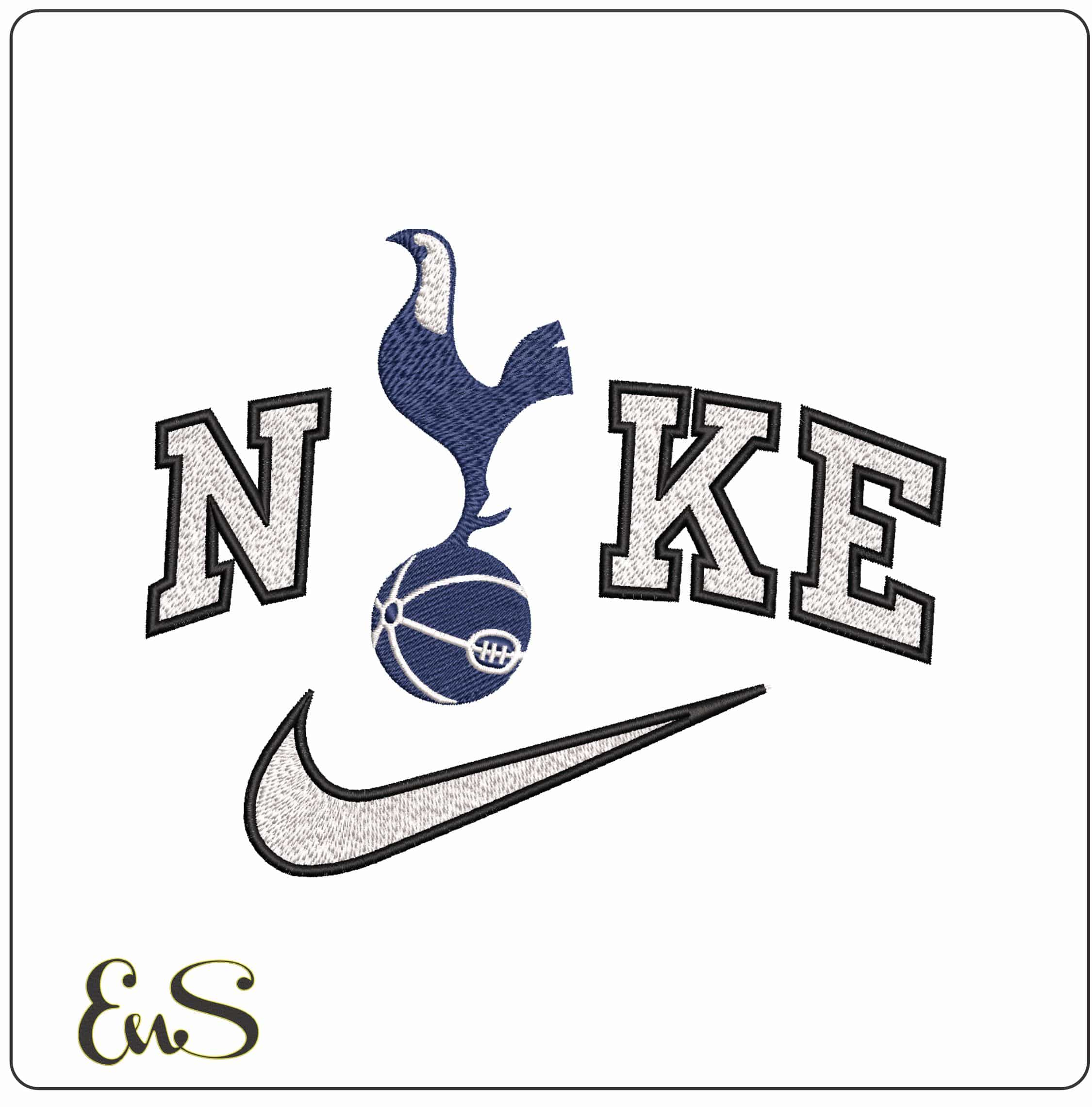 Nike Spurs white Satin- Elegant embroidery design file - instant download