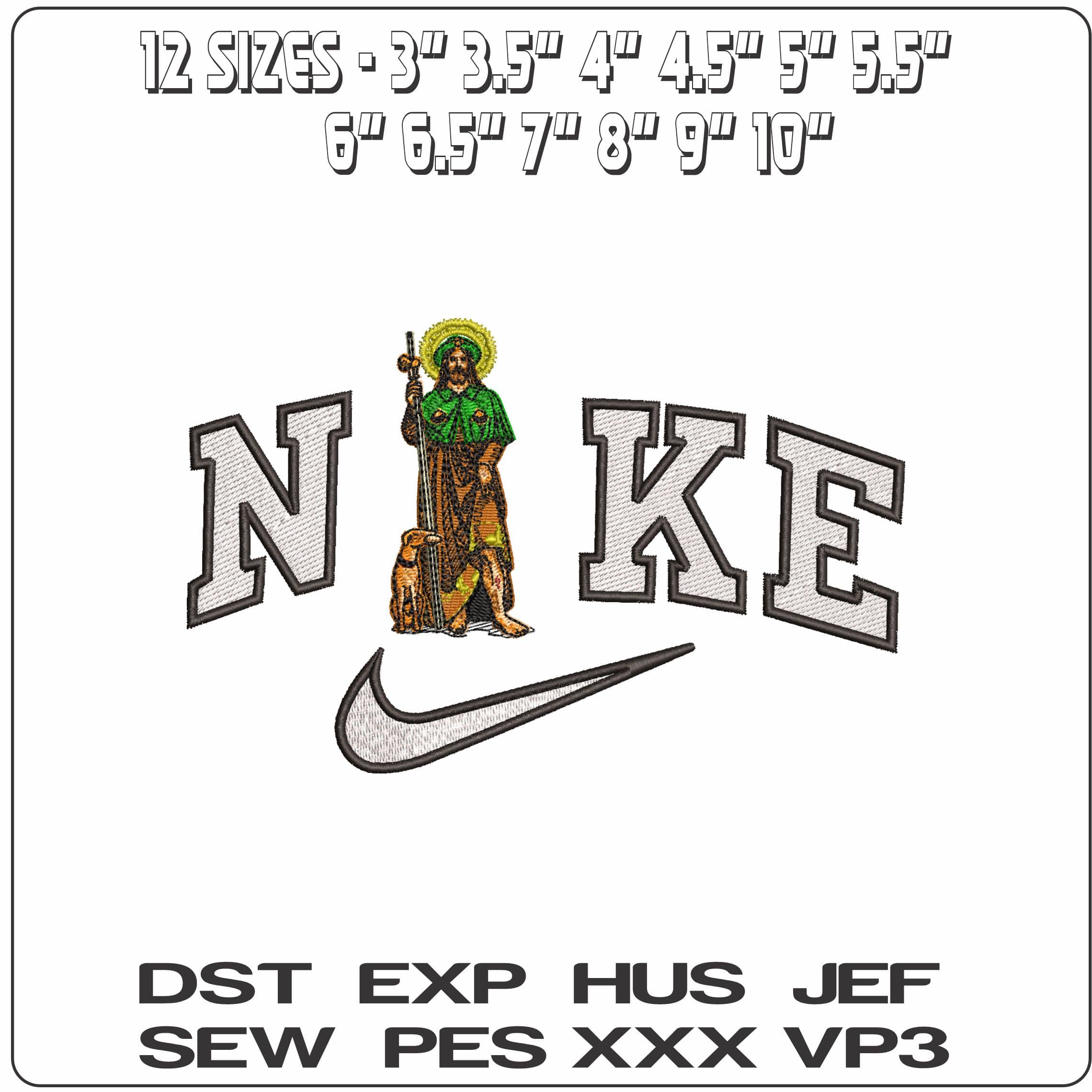 Nike St San Roque Sick and Dogs- Elegant embroidery design file - instant download — view 2