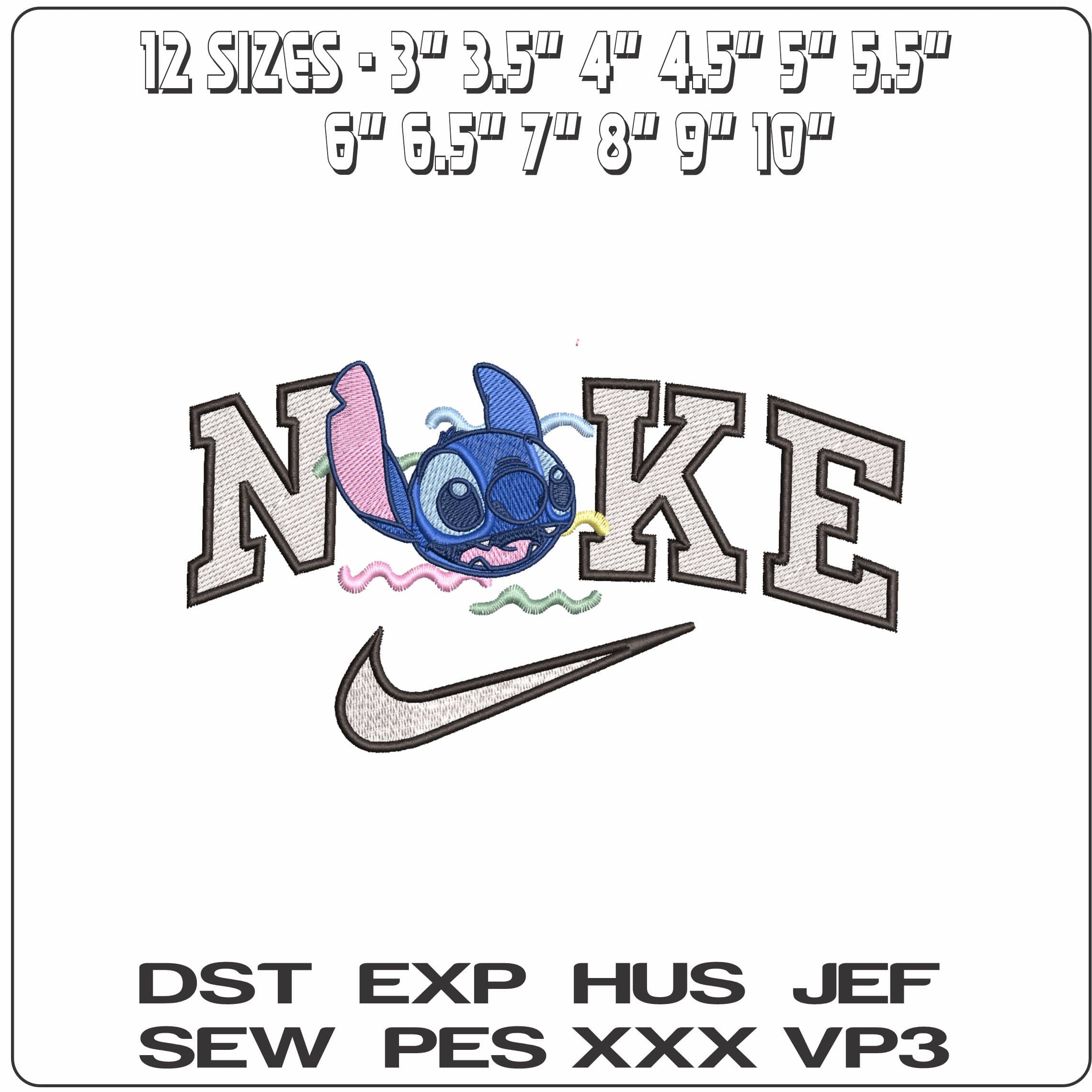Nike Stitch Happy Face- Elegant embroidery design file - instant download — view 2