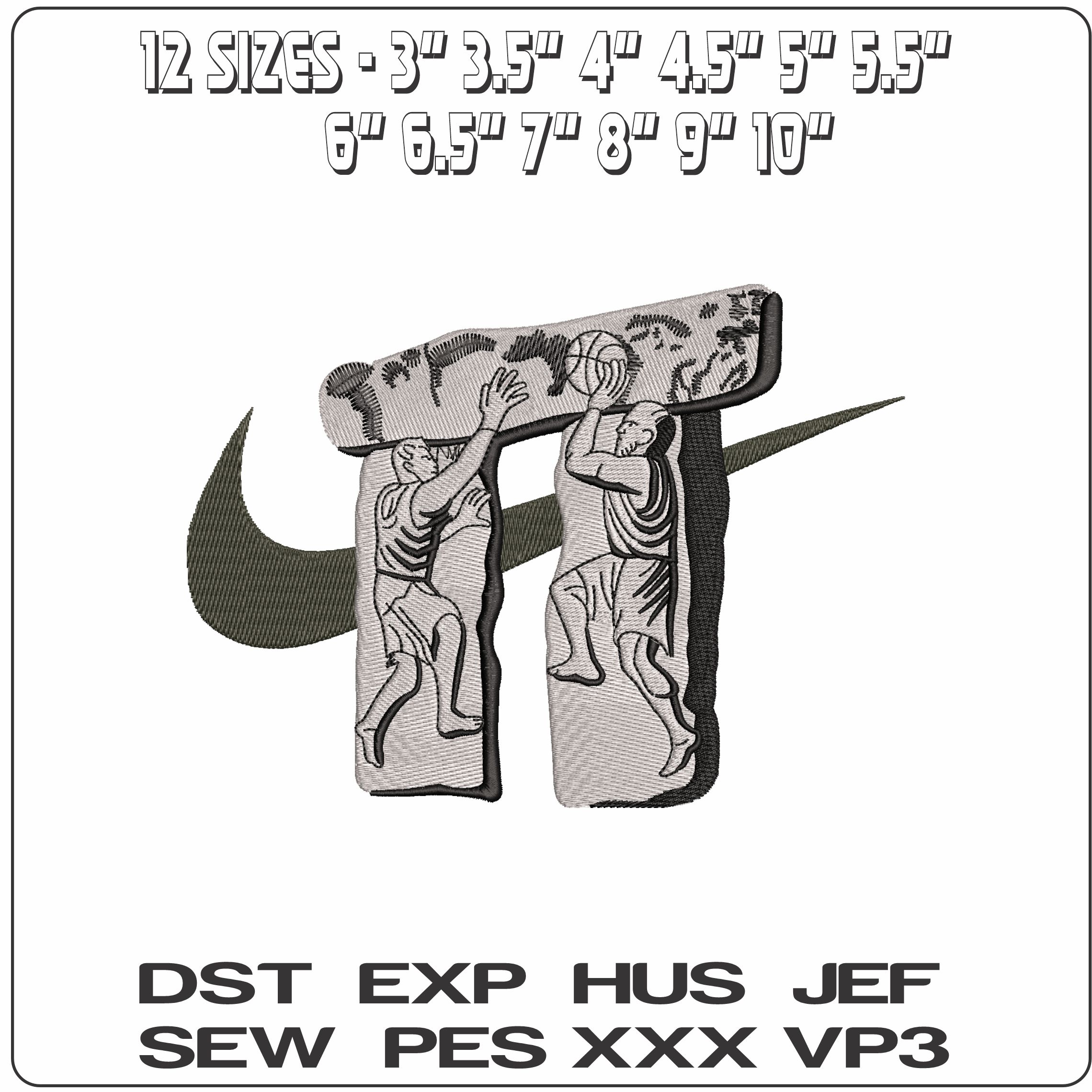 Nike Stone Henge- Elegant embroidery design file - instant download — view 2
