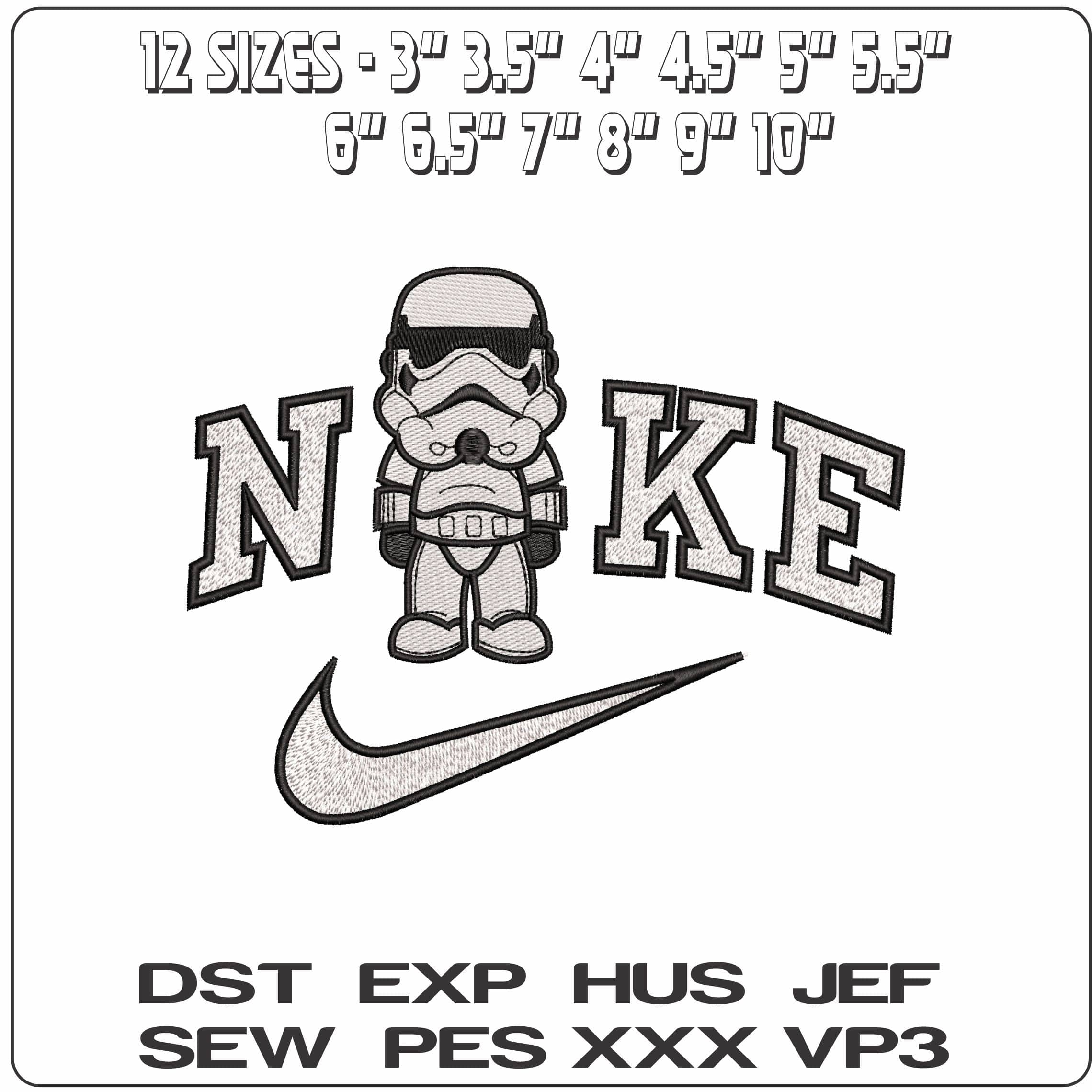 Nike Storm Trooper Chibi- Elegant embroidery design file - instant download — view 2