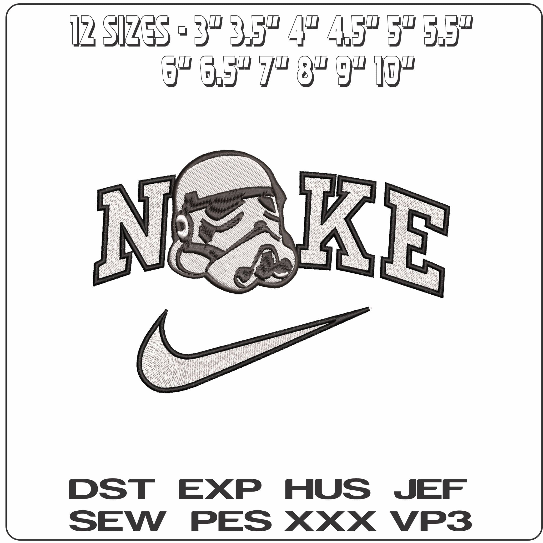 Nike Storm Trooper Helmet- Elegant embroidery design file - instant download — view 2