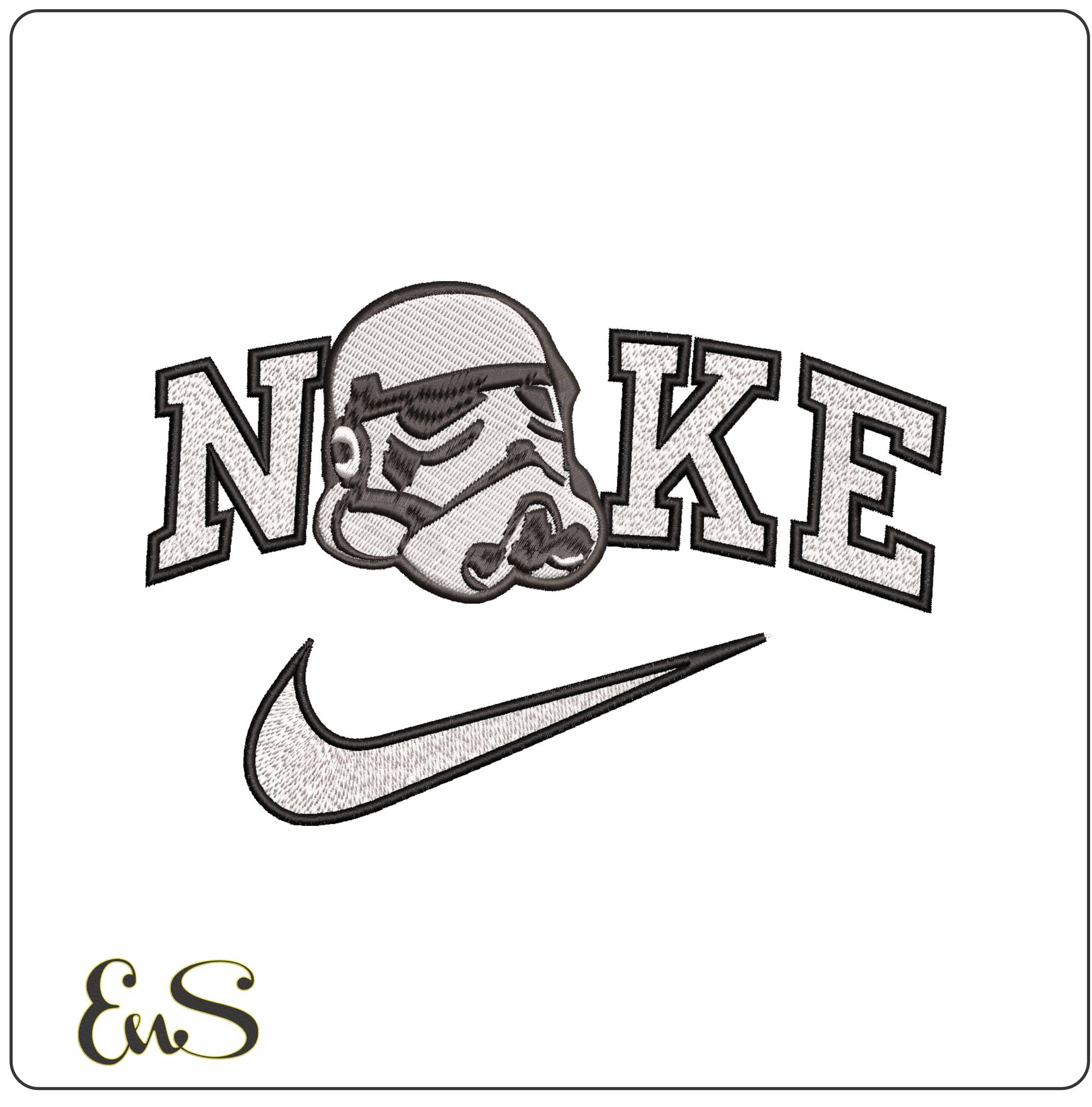 Nike Storm Trooper Helmet- Elegant embroidery design file - instant download