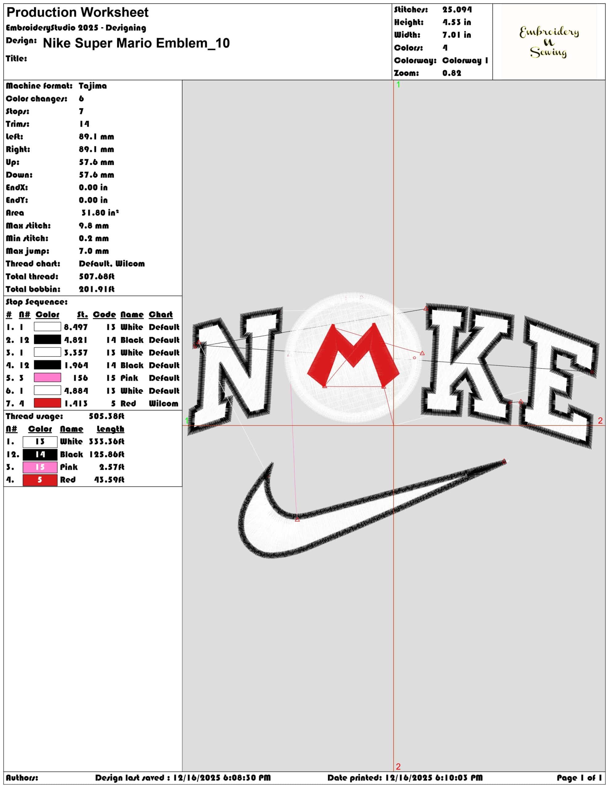 Nike Super Mario Emblem- Elegant embroidery design file - instant download — view 3
