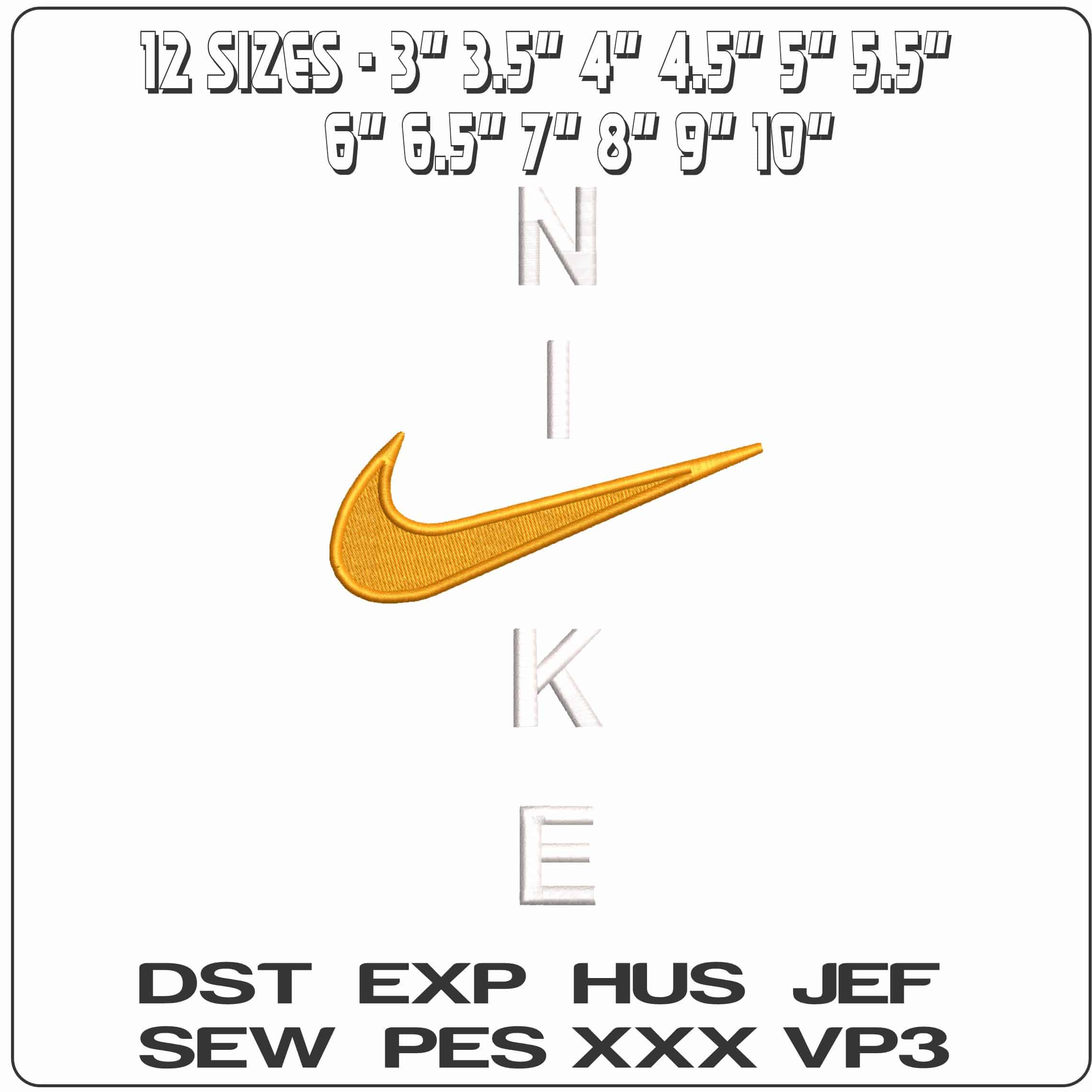 Nike Swoosh Cross name- Elegant embroidery design file - instant download — view 2