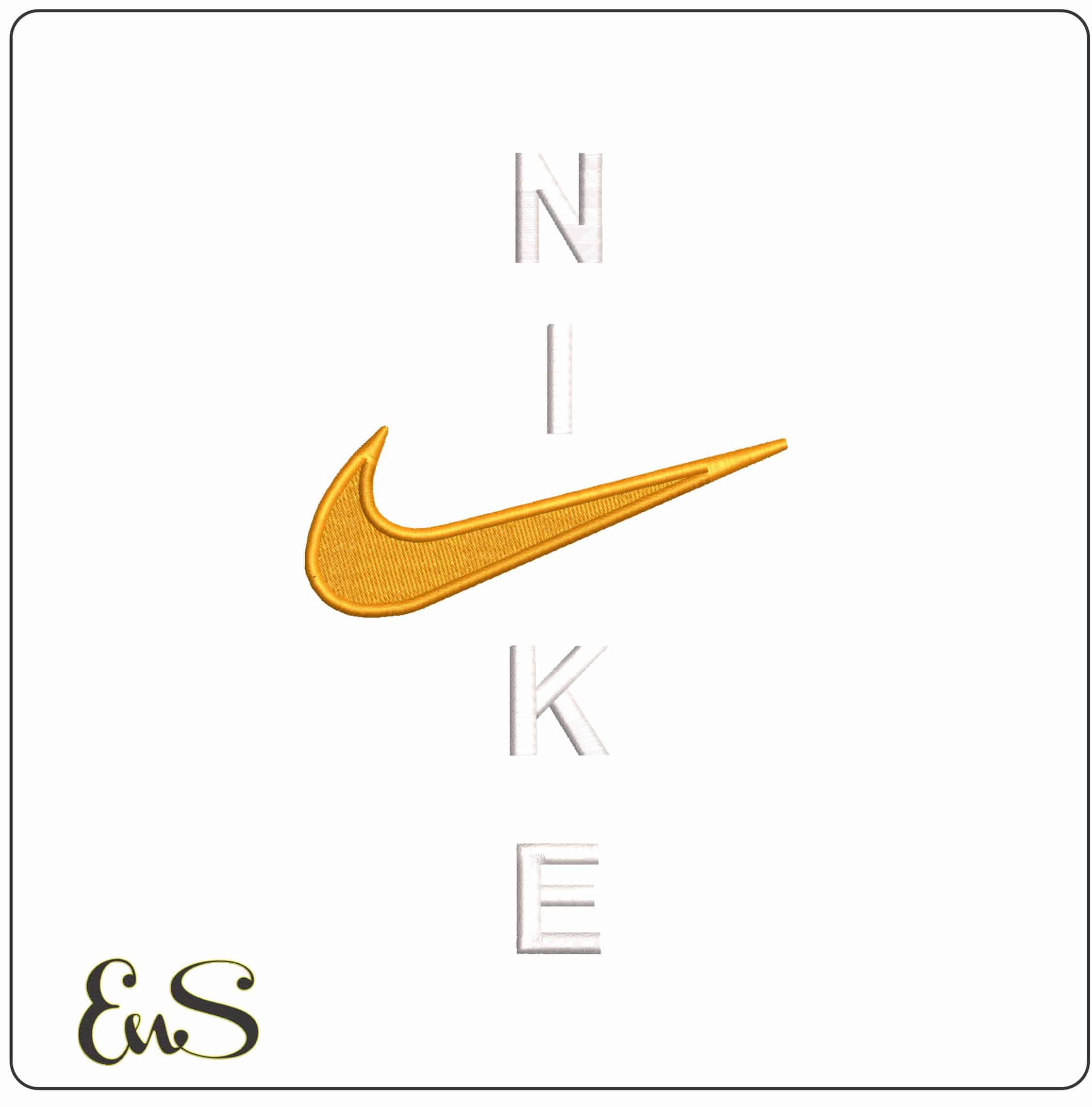 Nike Swoosh Cross name- Elegant embroidery design file - instant download