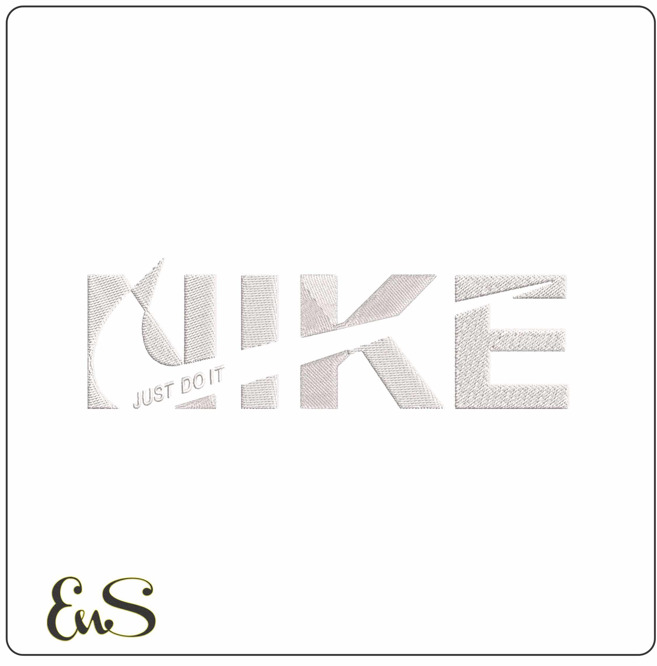 Nike Swoosh etched Just do It- Elegant embroidery design file - instant download