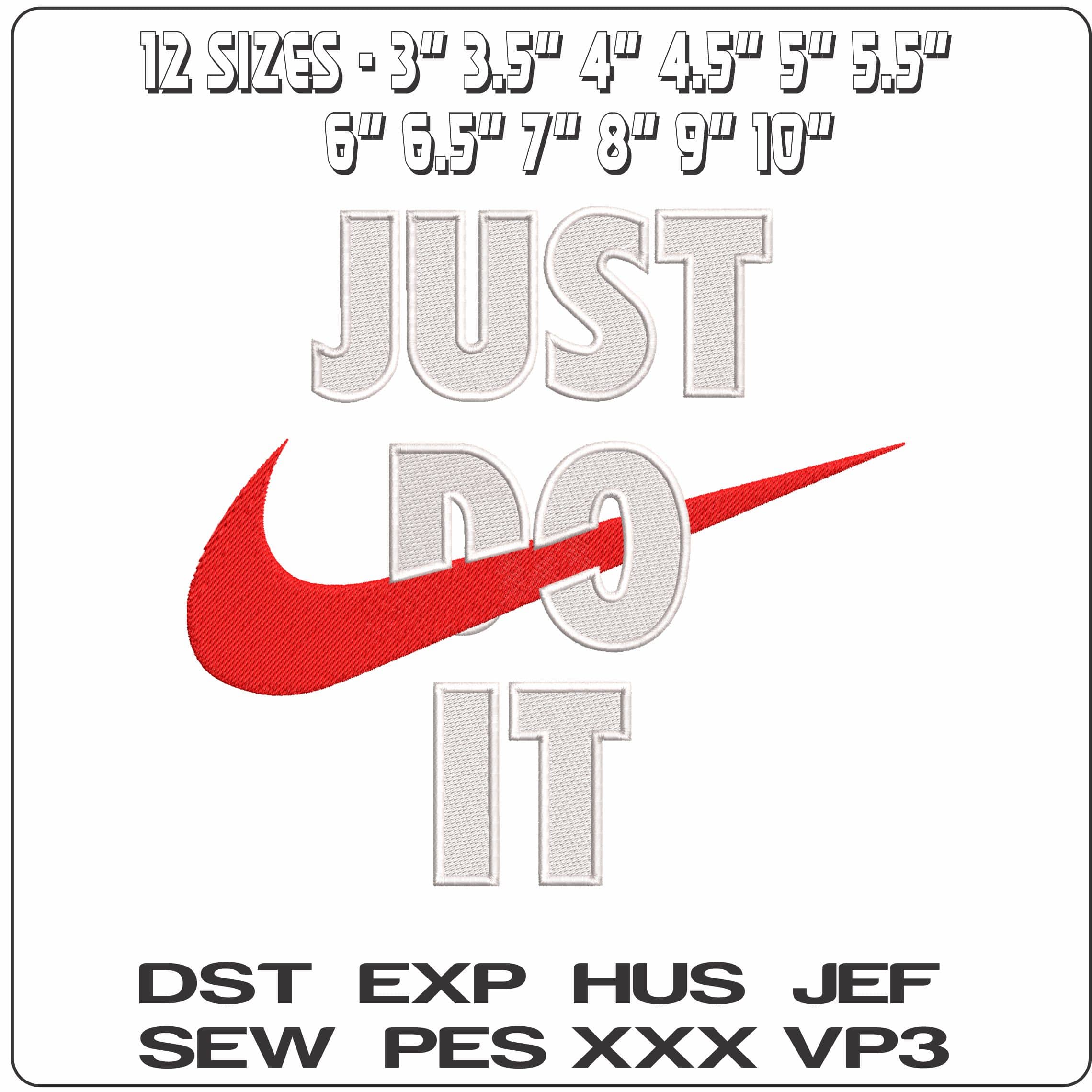 Nike Swoosh Just Do it- Elegant embroidery design file - instant download — view 2