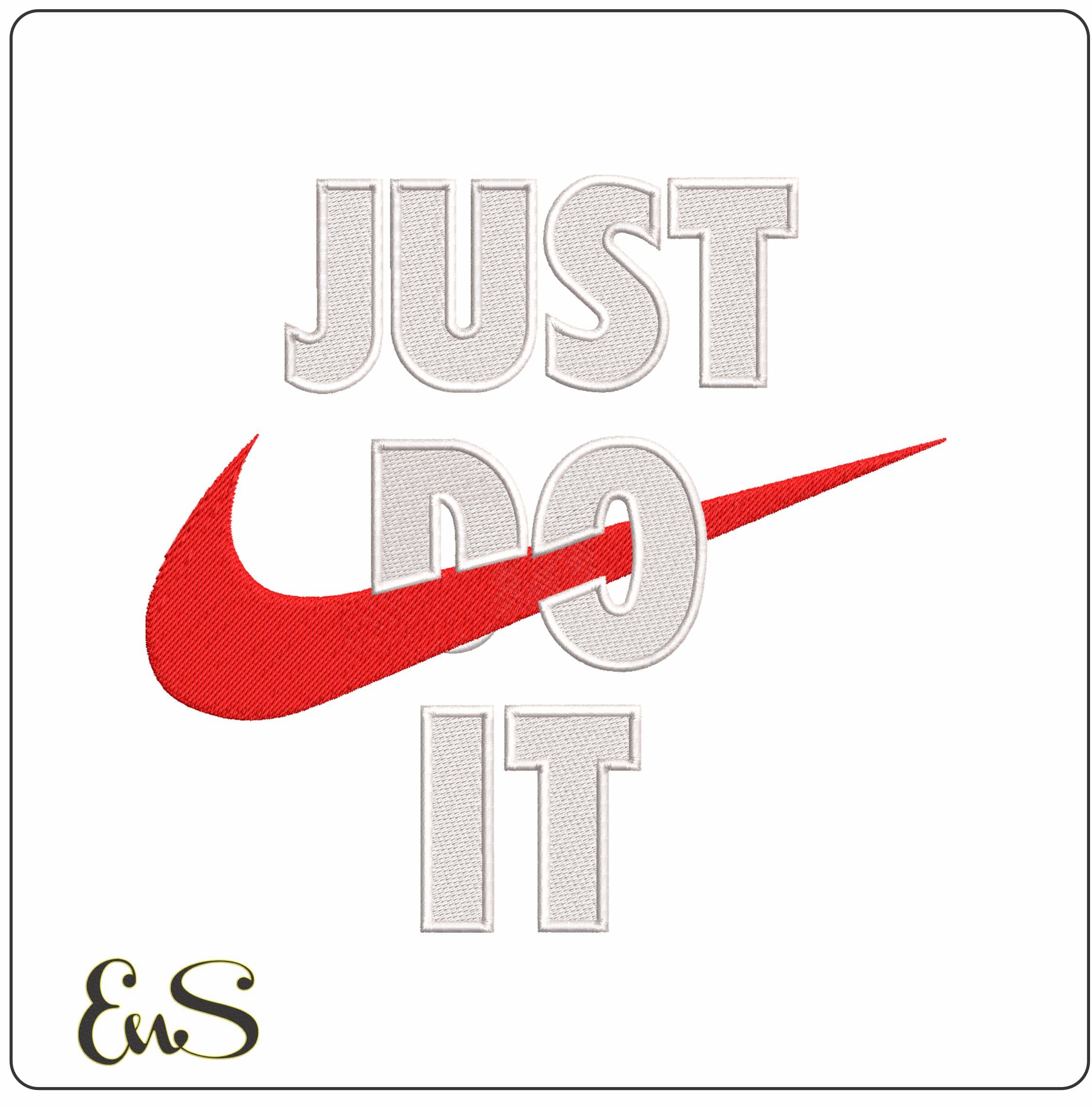 Nike Swoosh Just Do it- Elegant embroidery design file - instant download