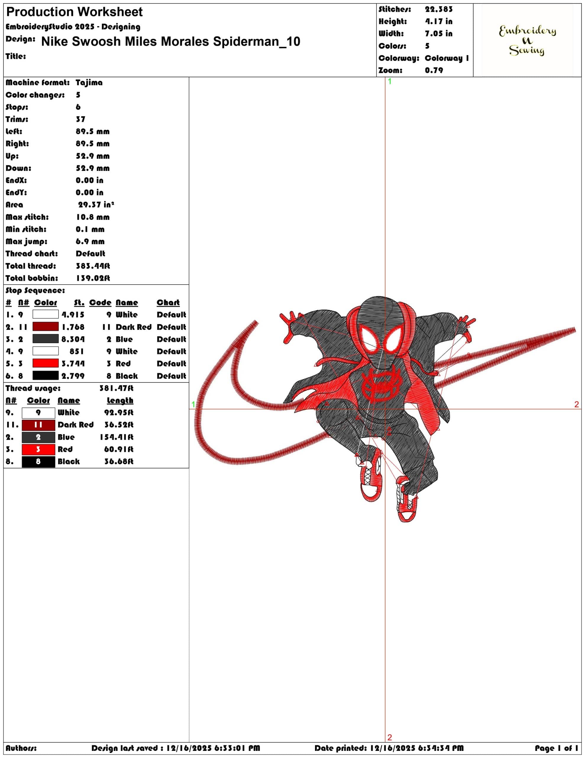Nike Swoosh Miles Morales Spiderman- Elegant embroidery design file - instant download — view 3