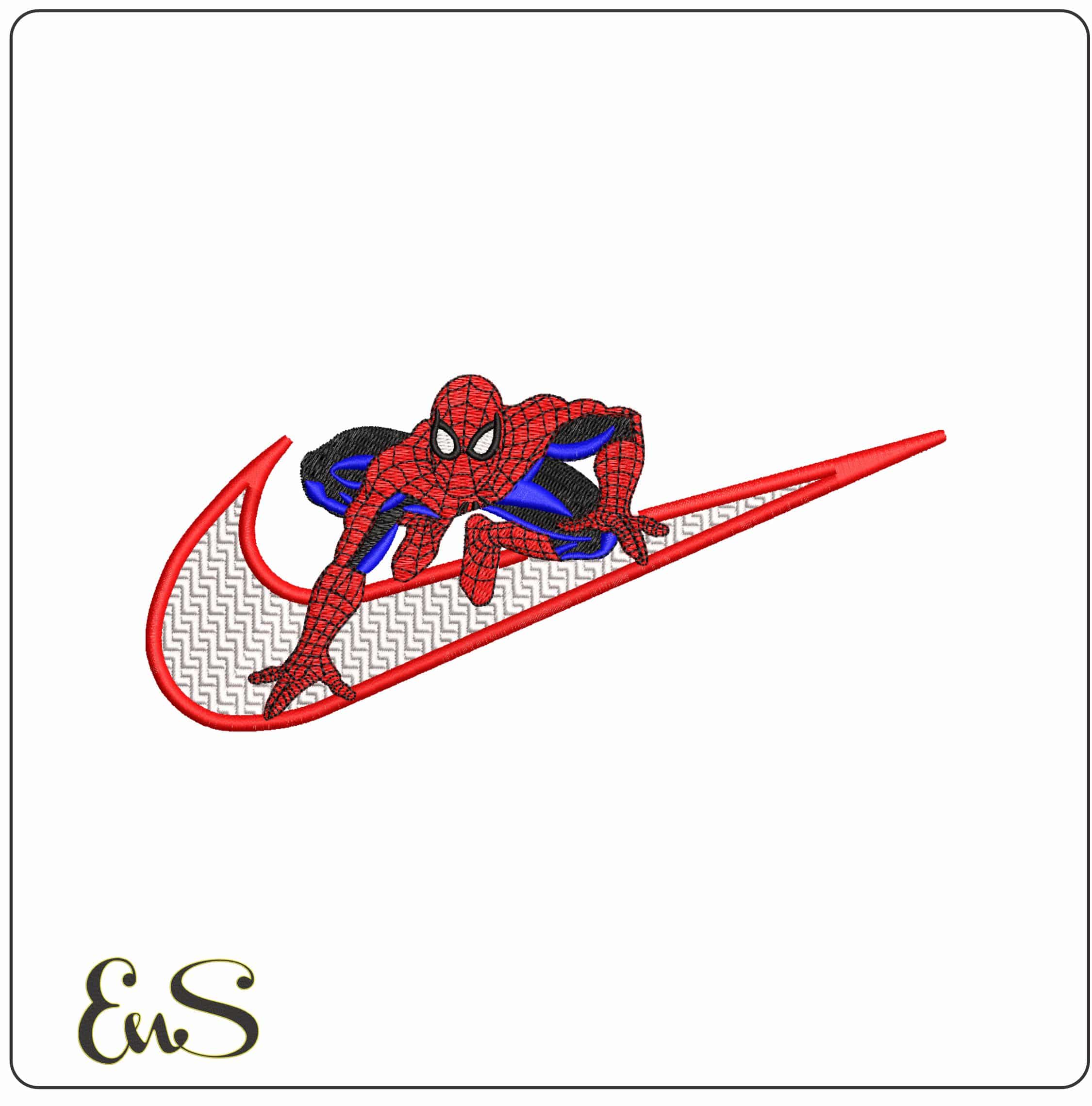 Nike Swoosh Spiderman ready Jump- Elegant embroidery design file - instant download