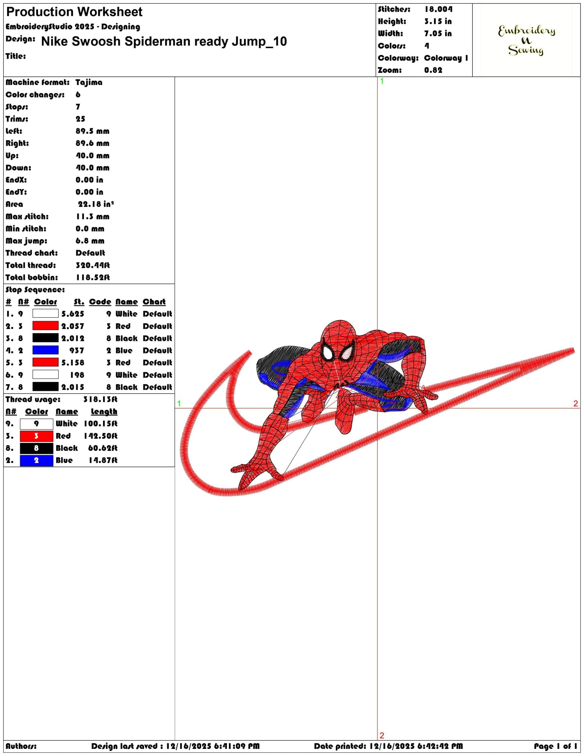 Nike Swoosh Spiderman ready Jump- Elegant embroidery design file - instant download — view 3