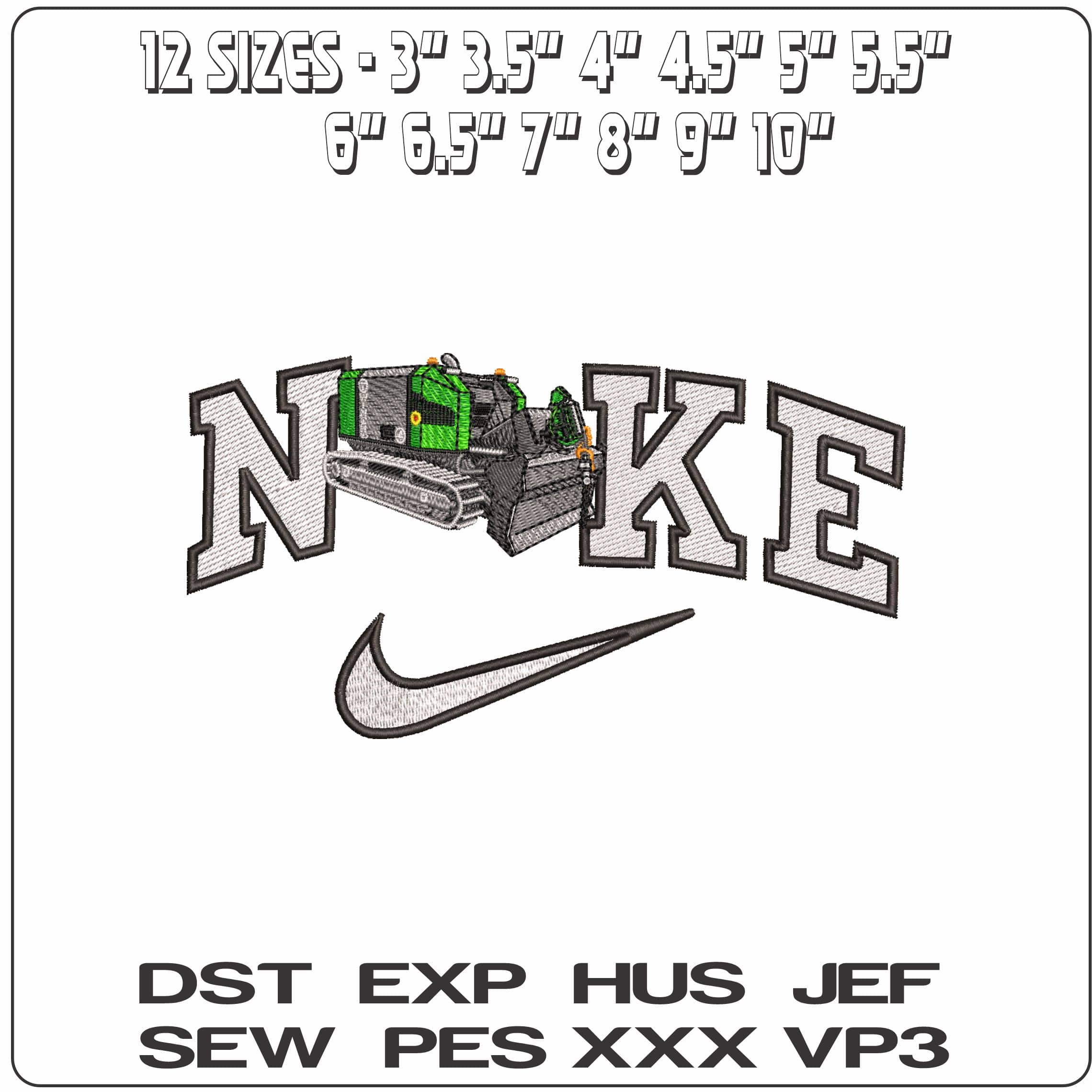 Nike T Winch Ecoforst logger- Elegant embroidery design file - instant download — view 2