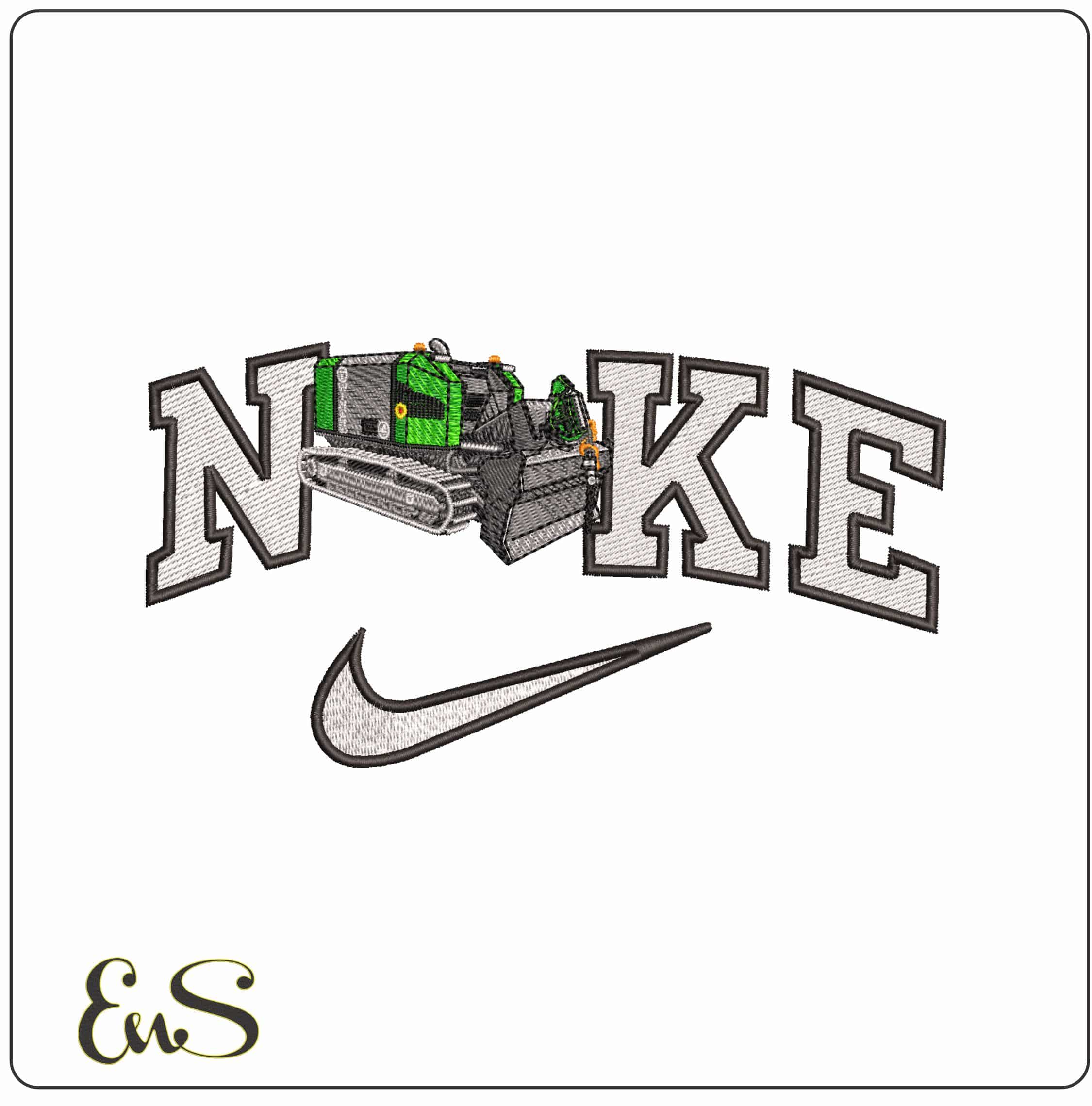 Nike T Winch Ecoforst logger- Elegant embroidery design file - instant download