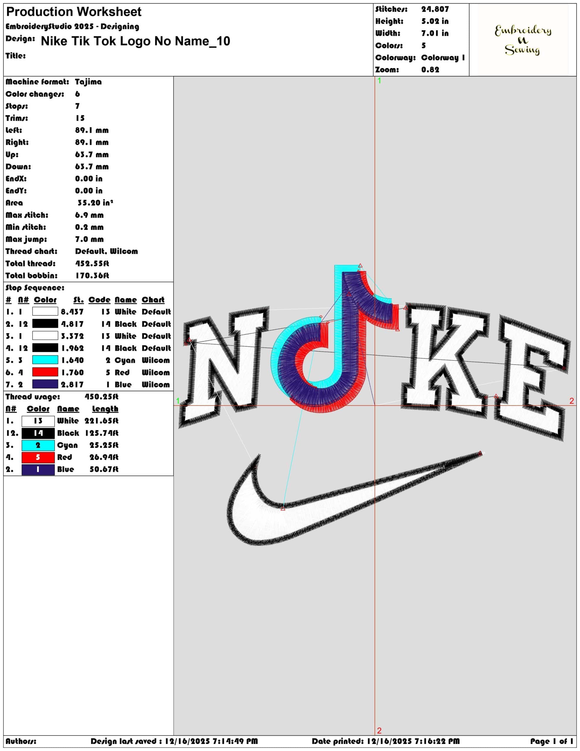 Nike Tik Tok Logo No Name- Elegant embroidery design file - instant download — view 3