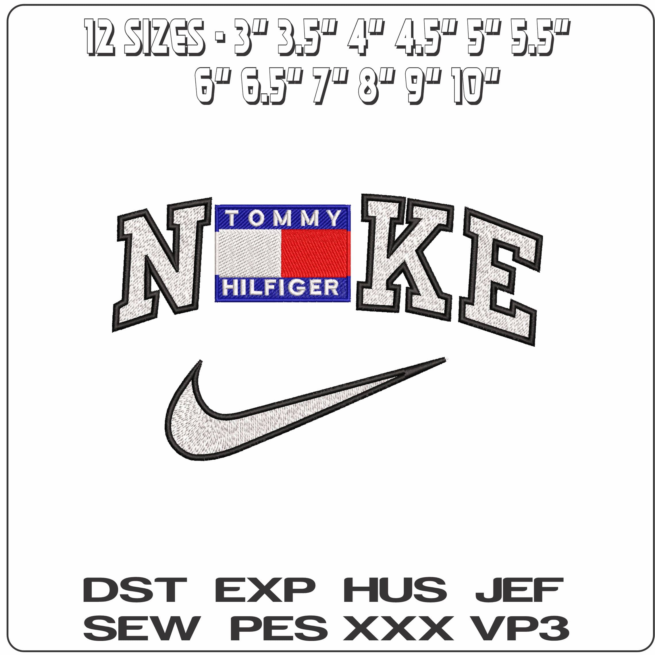 Nike Tommy Hilfiger Logo- Elegant embroidery design file - instant download — view 2