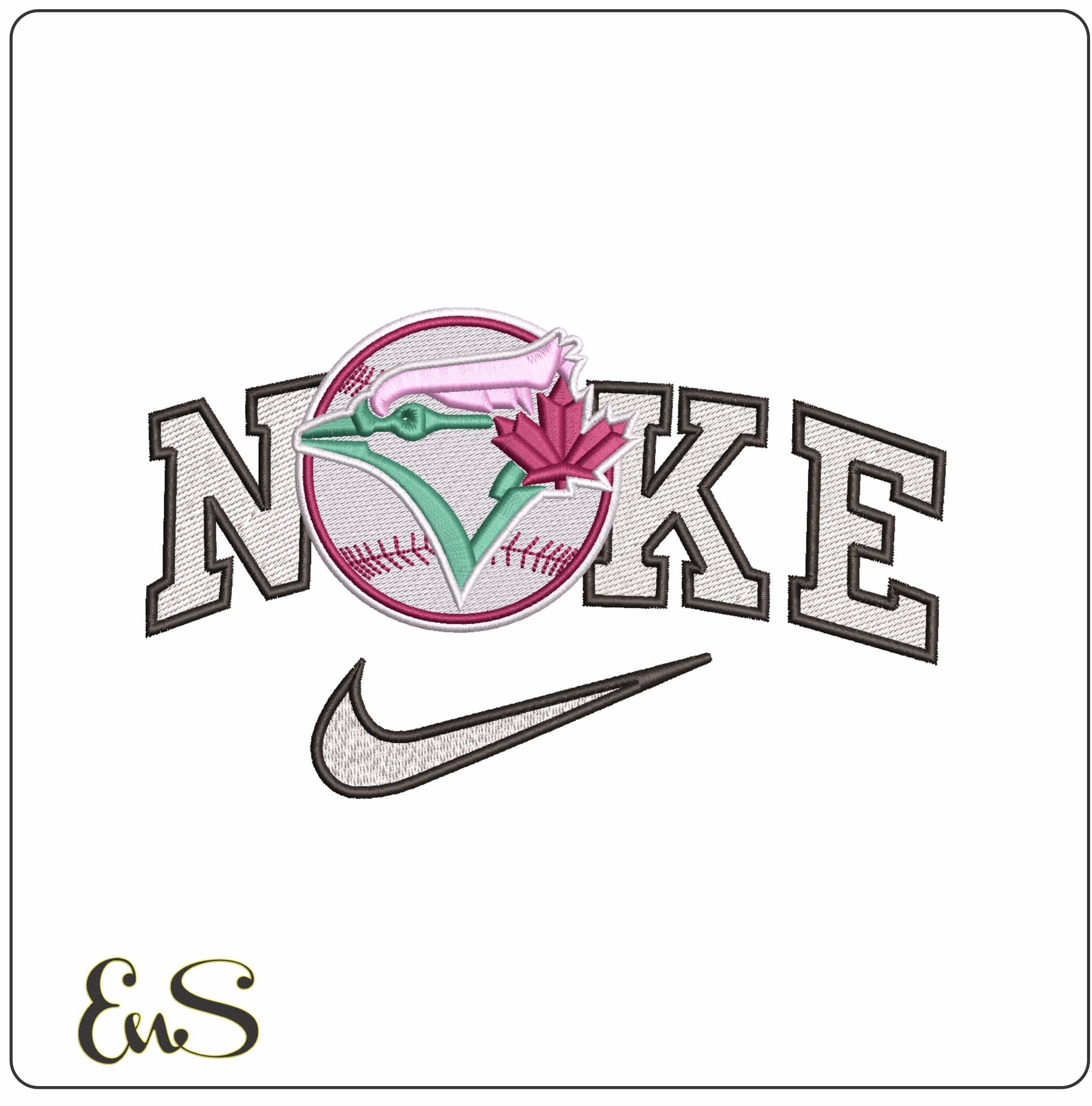 Nike Toronto Blue Jays Baseball Ladies- Elegant embroidery design file - instant download