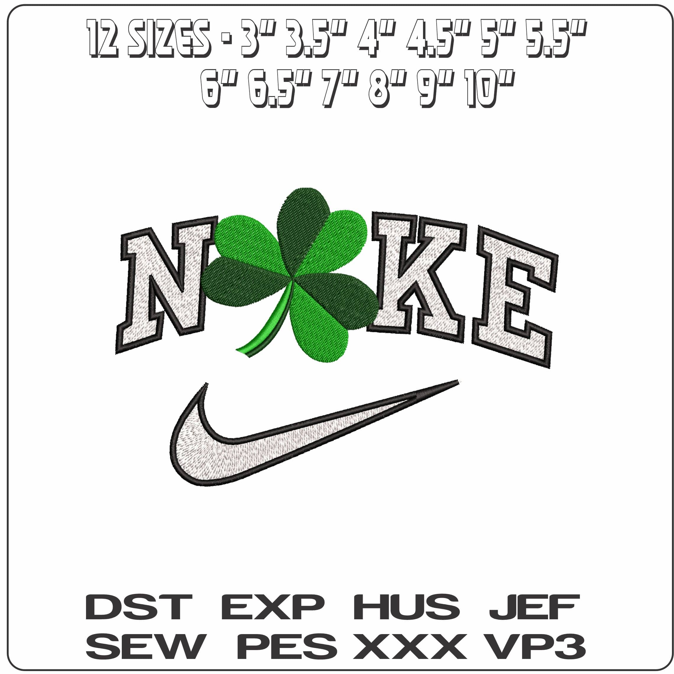 Nike Trebol Clover- Elegant embroidery design file - instant download — view 2