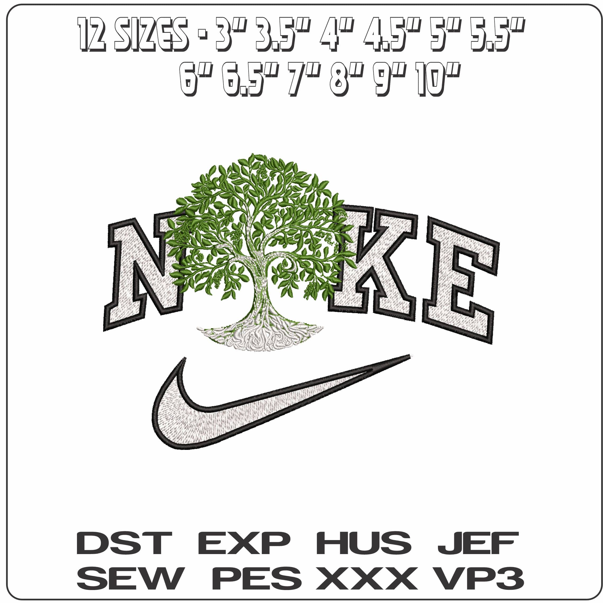 Nike Tree of Life- Elegant embroidery design file - instant download — view 2