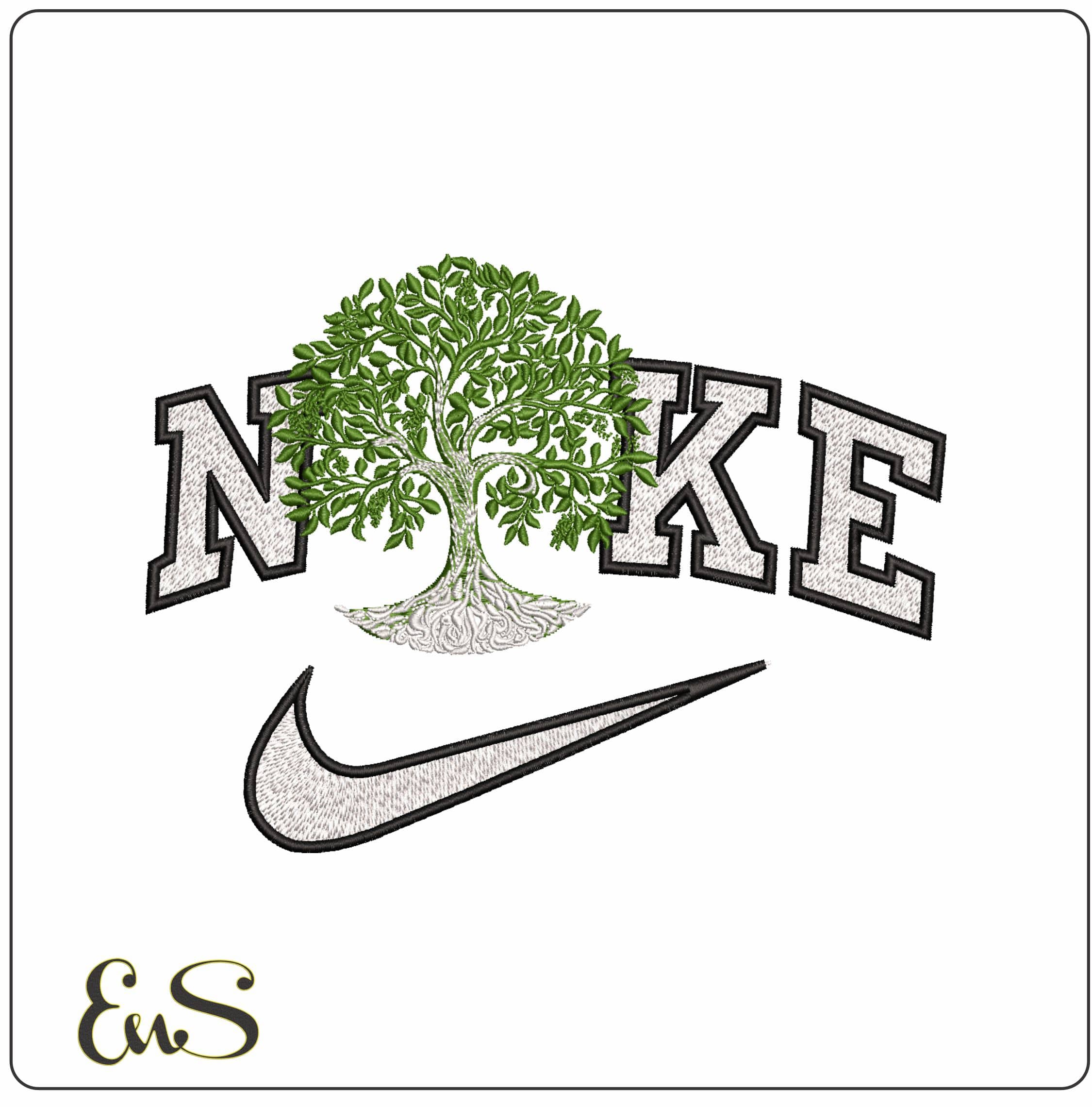 Nike Tree of Life- Elegant embroidery design file - instant download