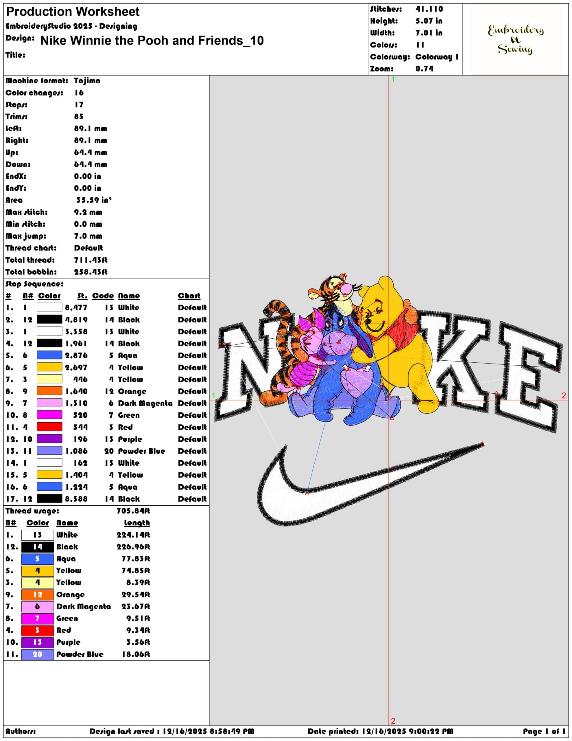 Nike Winnie the Pooh and Friends- Elegant embroidery design file - instant download — view 3