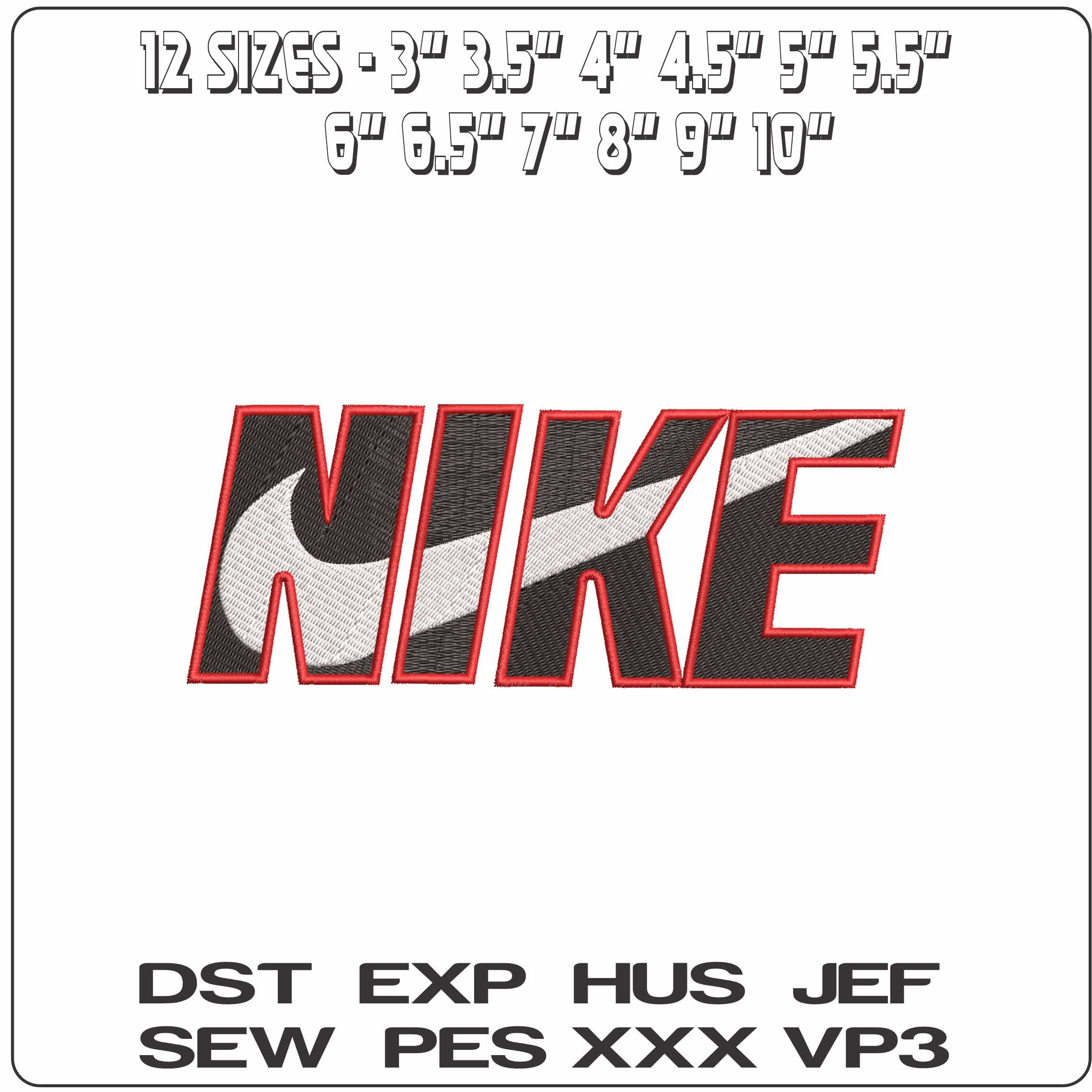 Nike With Swoosh inside- Elegant embroidery design file - instant download — view 2