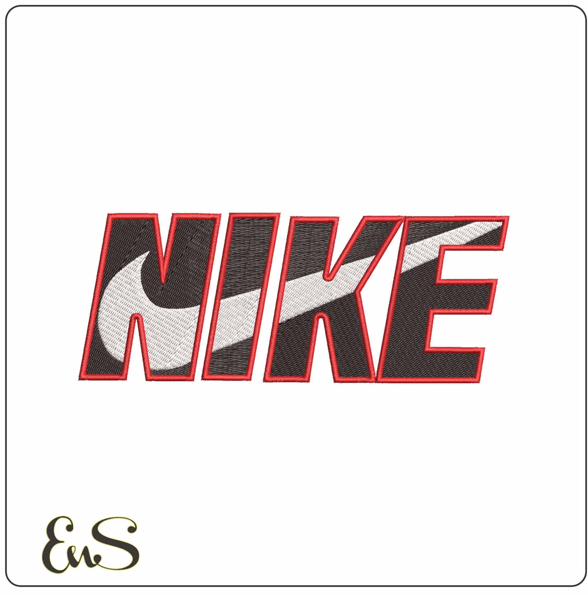 Nike With Swoosh inside- Elegant embroidery design file - instant download