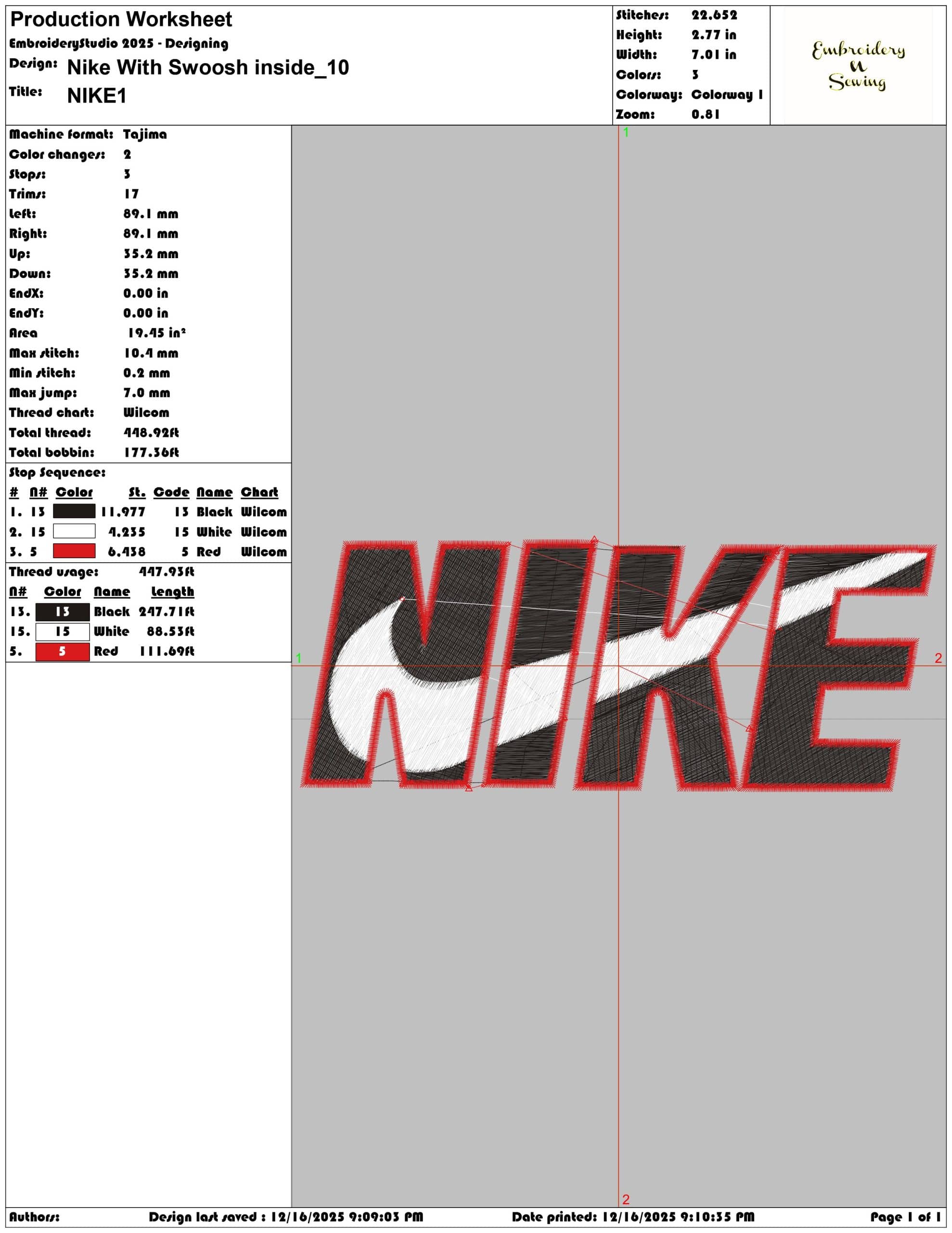 Nike With Swoosh inside- Elegant embroidery design file - instant download — view 3