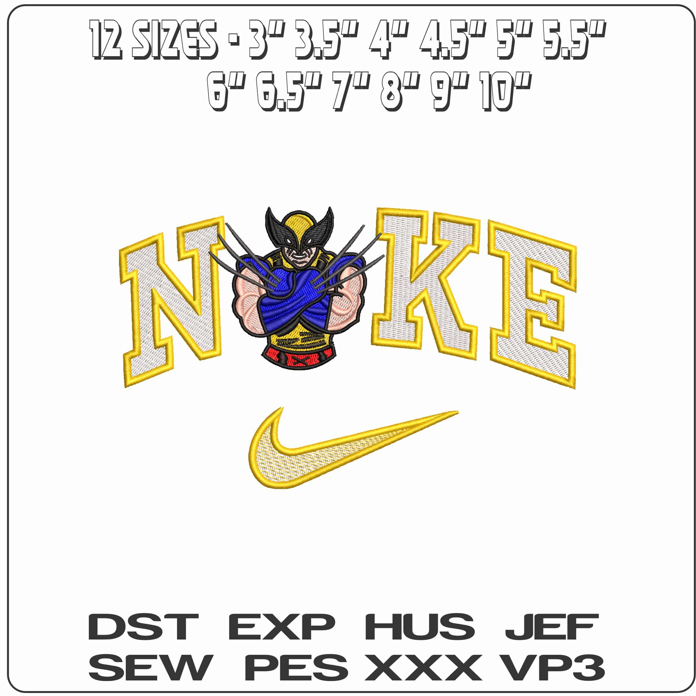 Nike Wolverine Arm Cross- Elegant embroidery design file - instant download — view 2