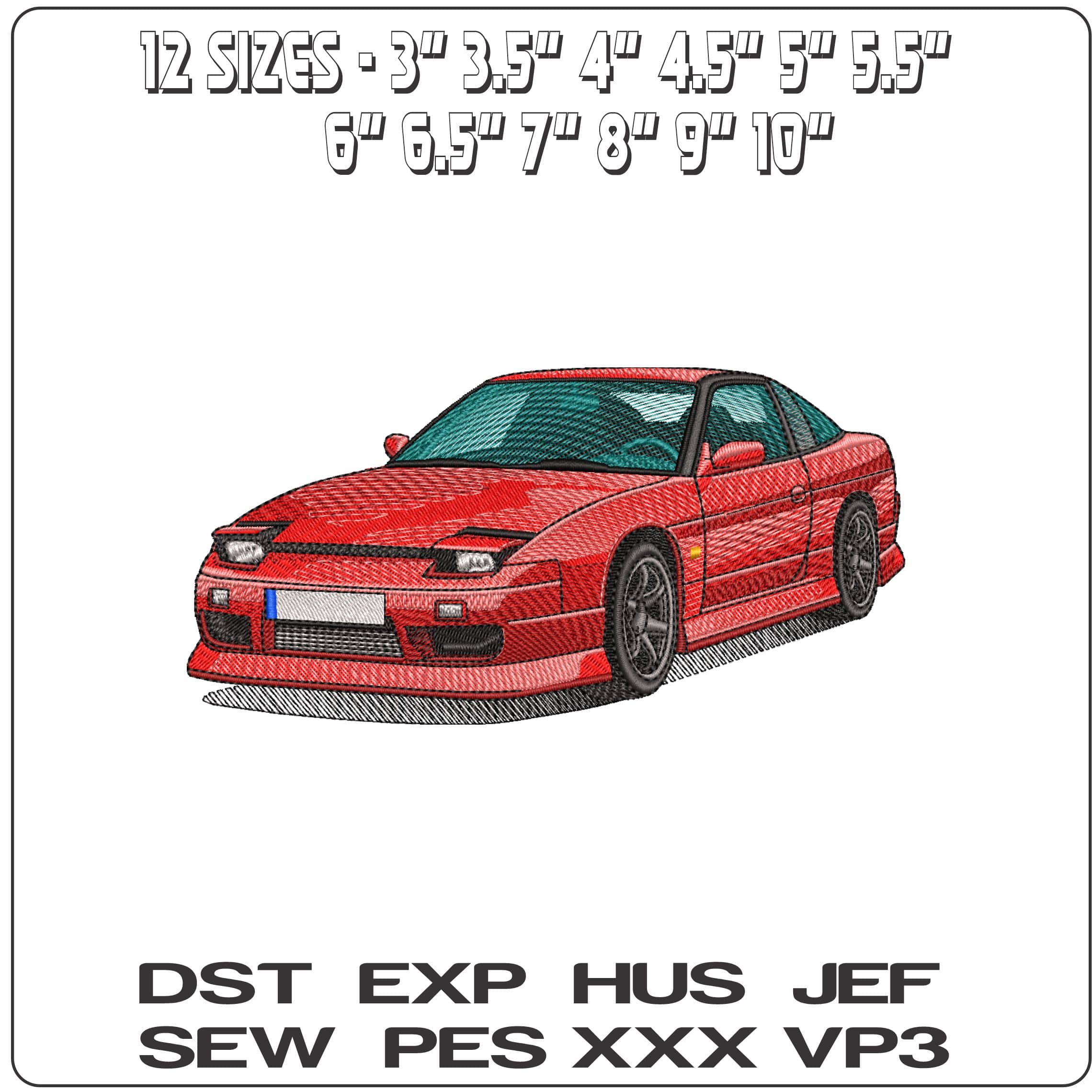 Nissan 180SX- Elegant embroidery design file - instant download — view 2