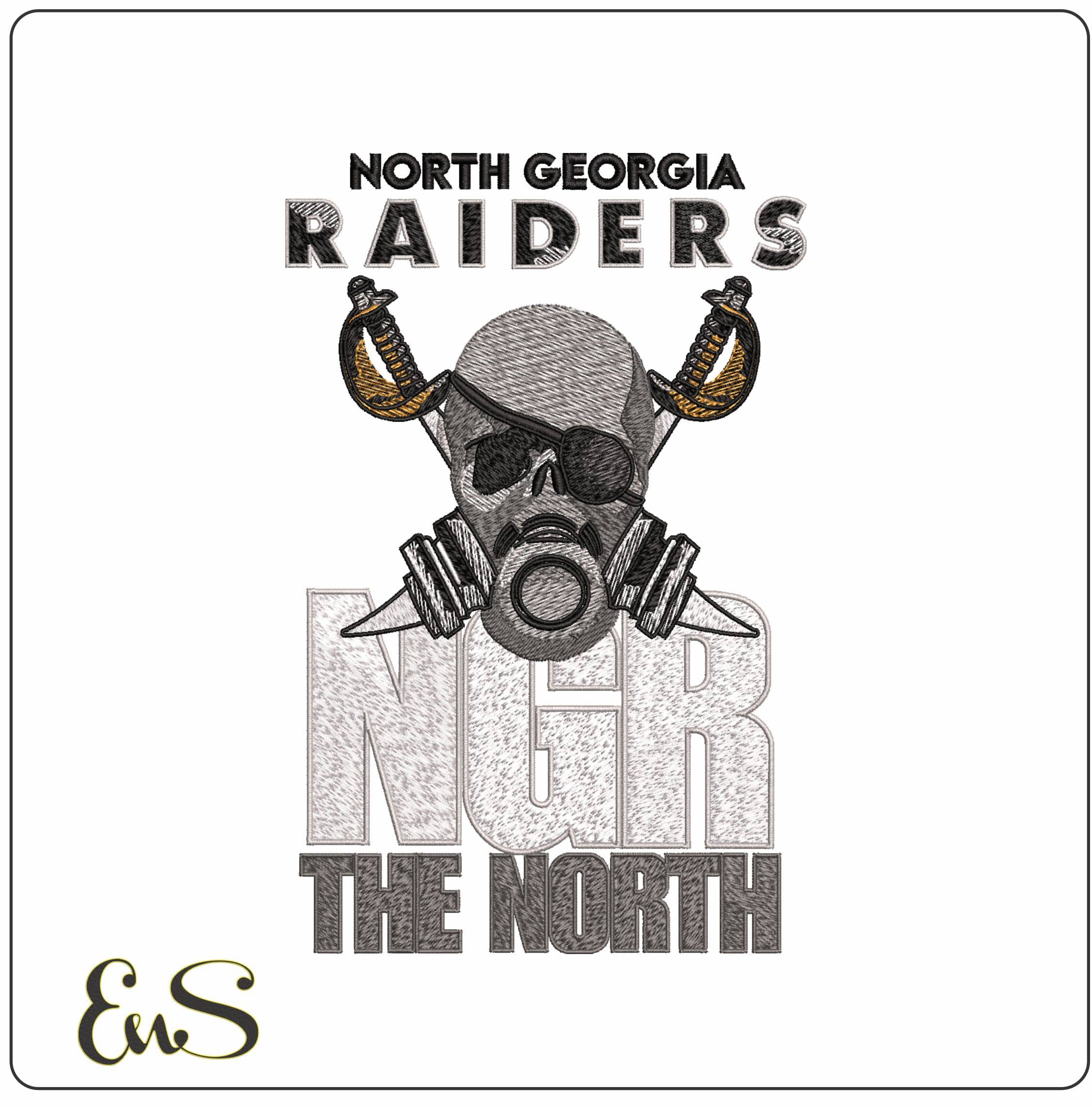 North Georgia Raiders The North- Elegant embroidery design file - instant download