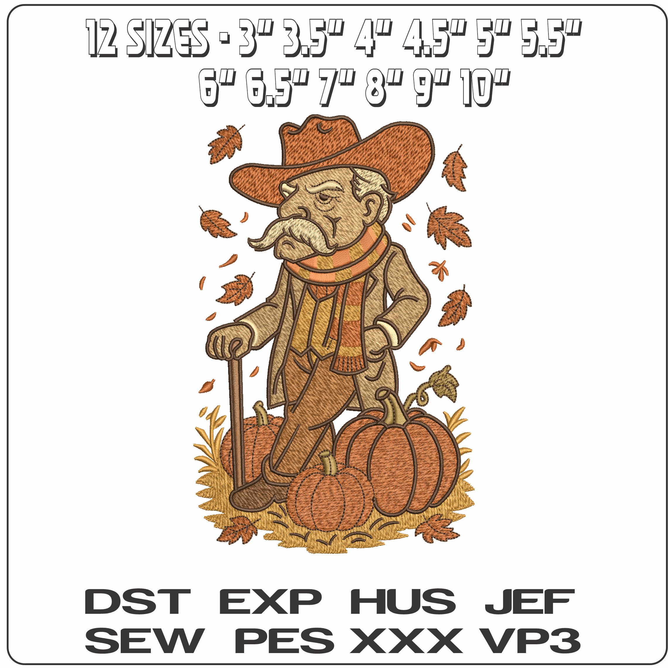 Ole Miss Rebel Autumn- Elegant embroidery design file - instant download — view 2