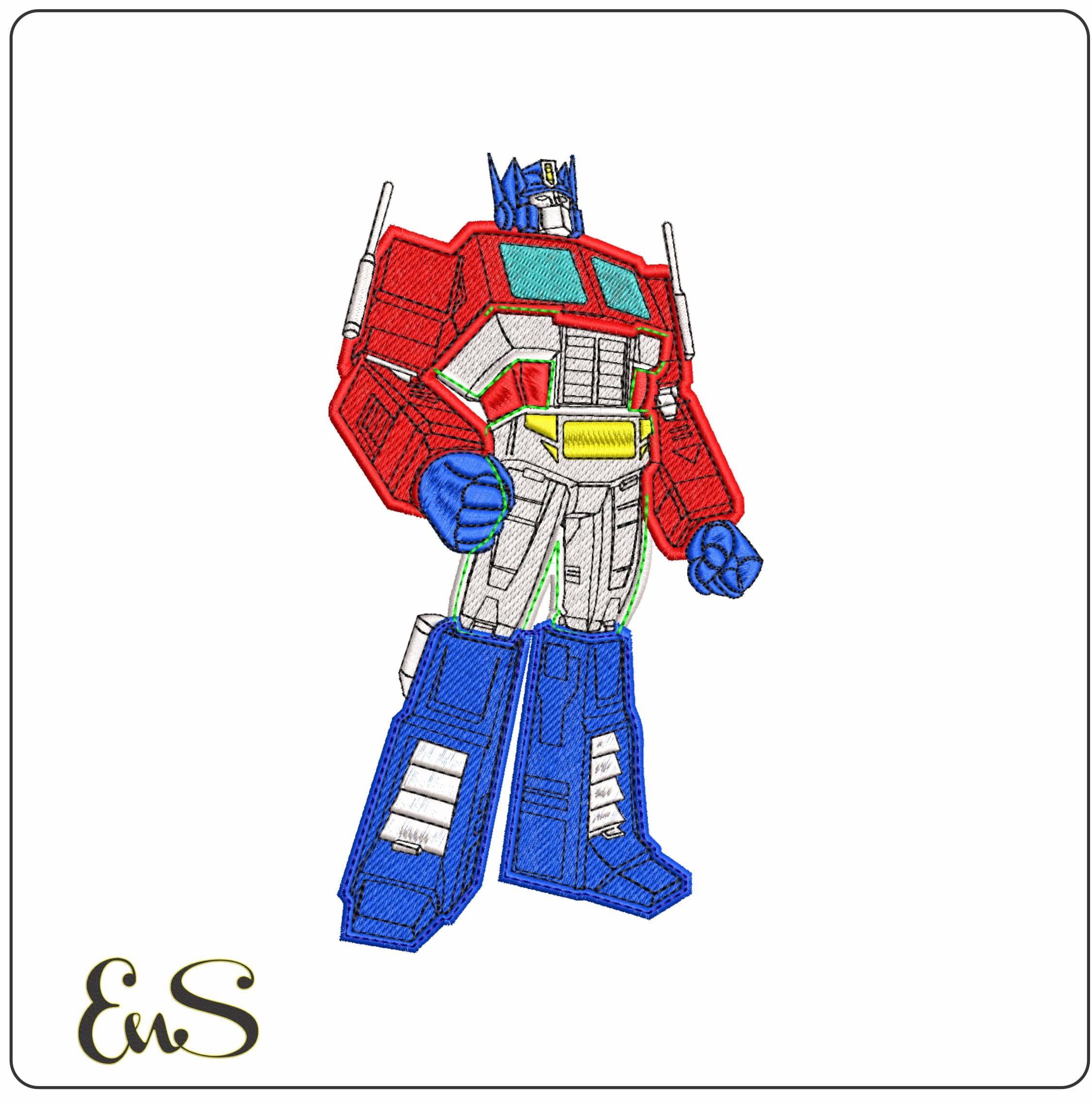 Optimus Prime Transformers- Elegant embroidery design file - instant download