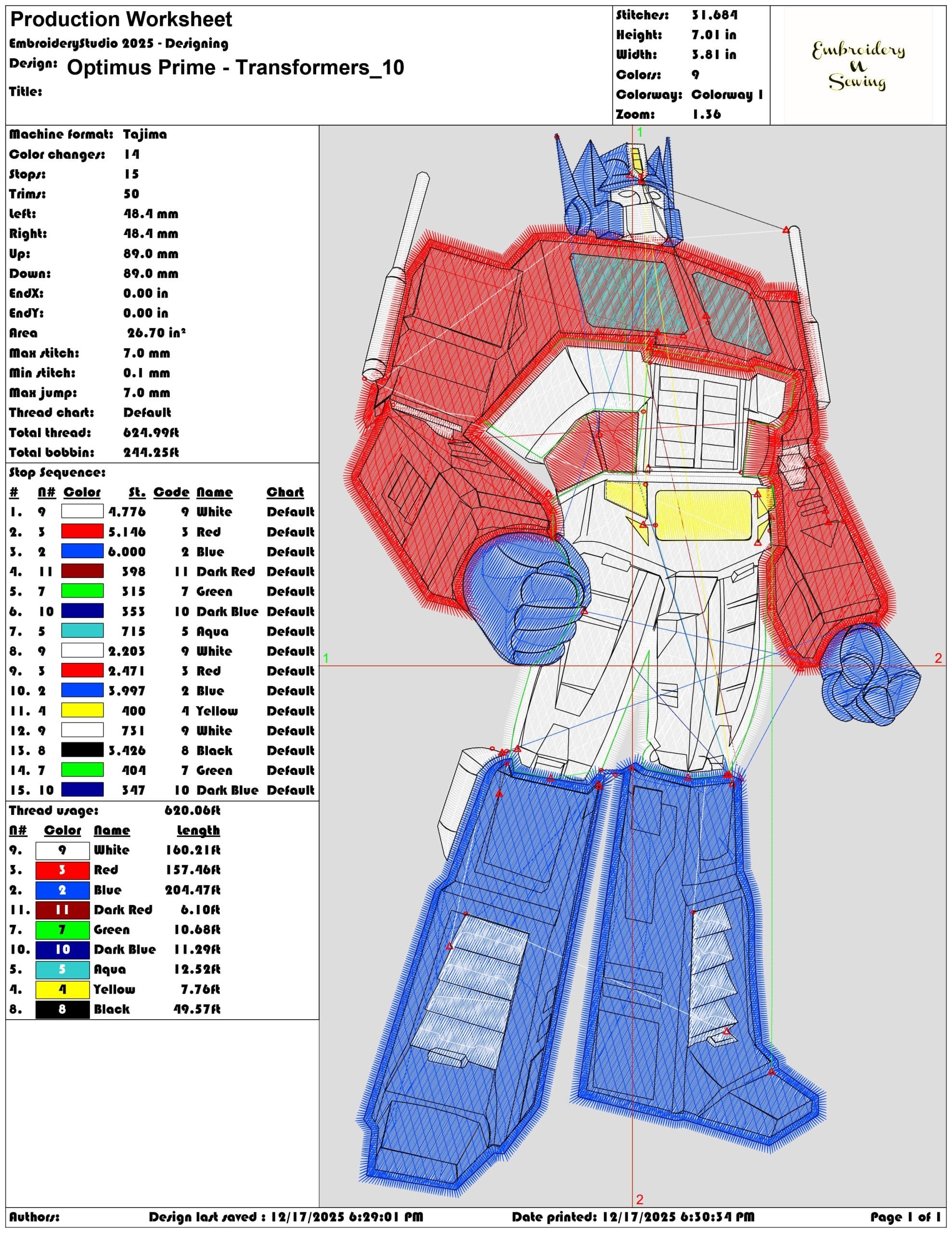 Optimus Prime Transformers- Elegant embroidery design file - instant download — view 3