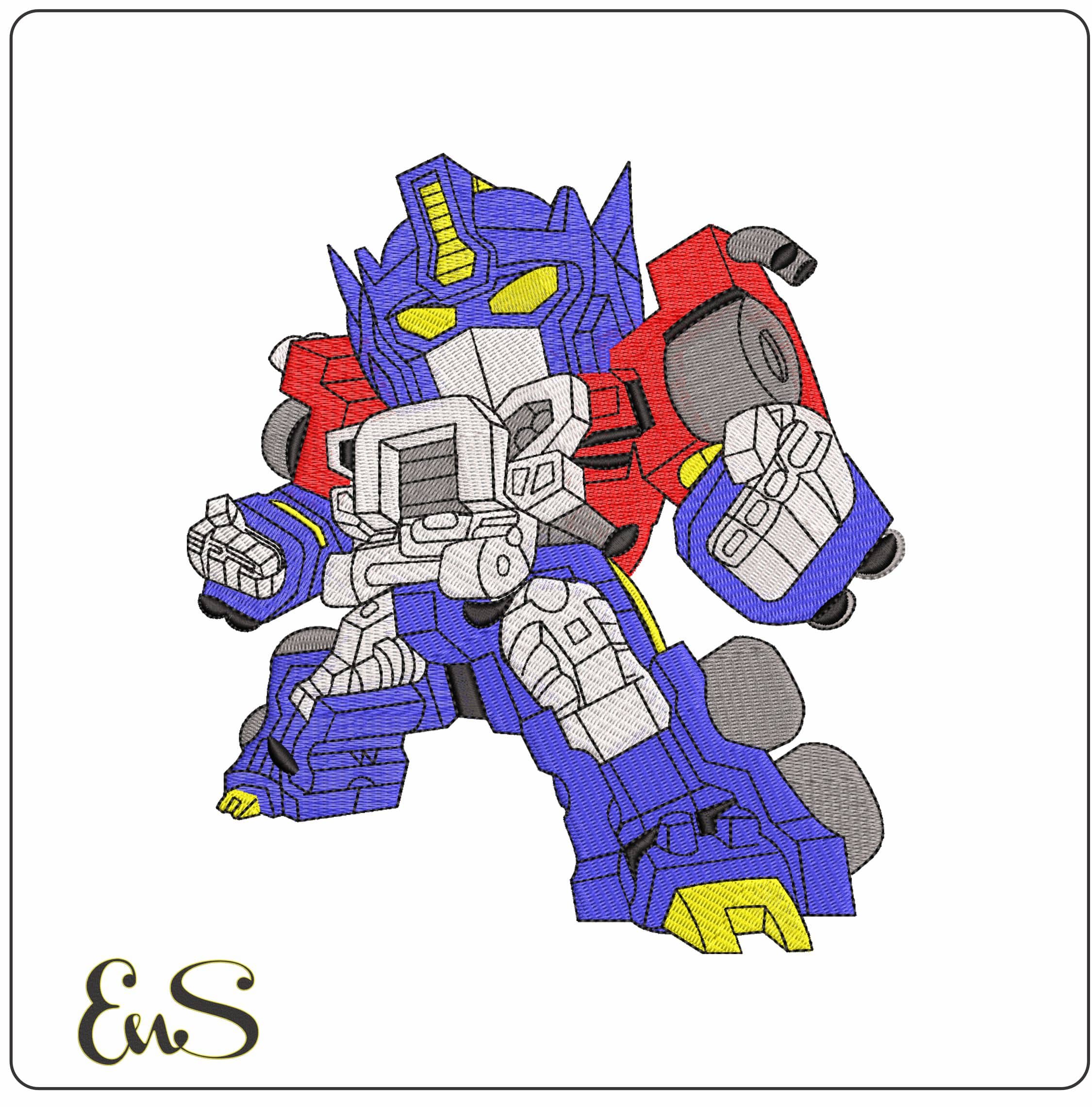Optimus Prime Chibli Transformers- Elegant embroidery design file - instant download