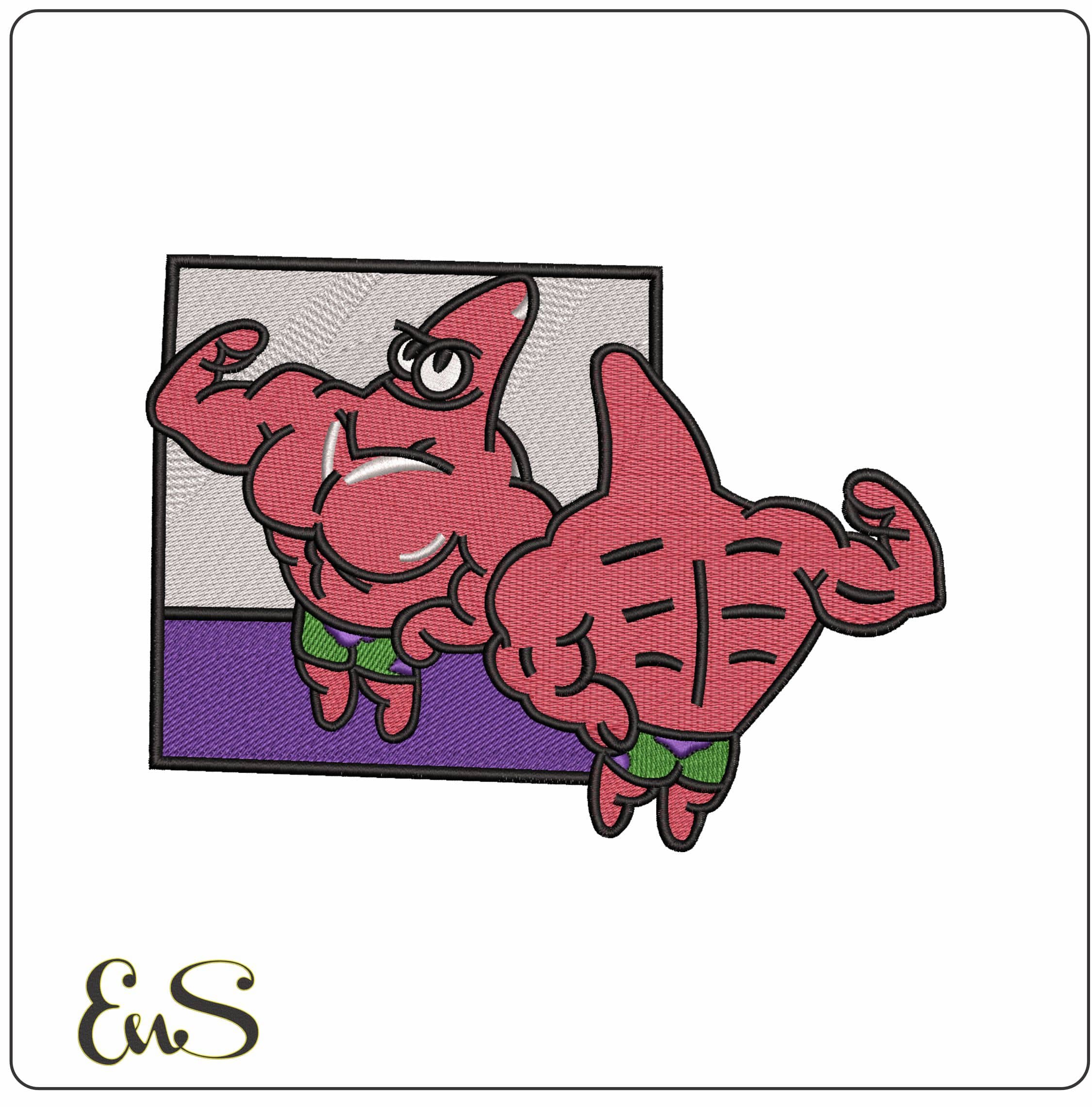 Patrick Starfish Body Builder- Elegant embroidery design file - instant download