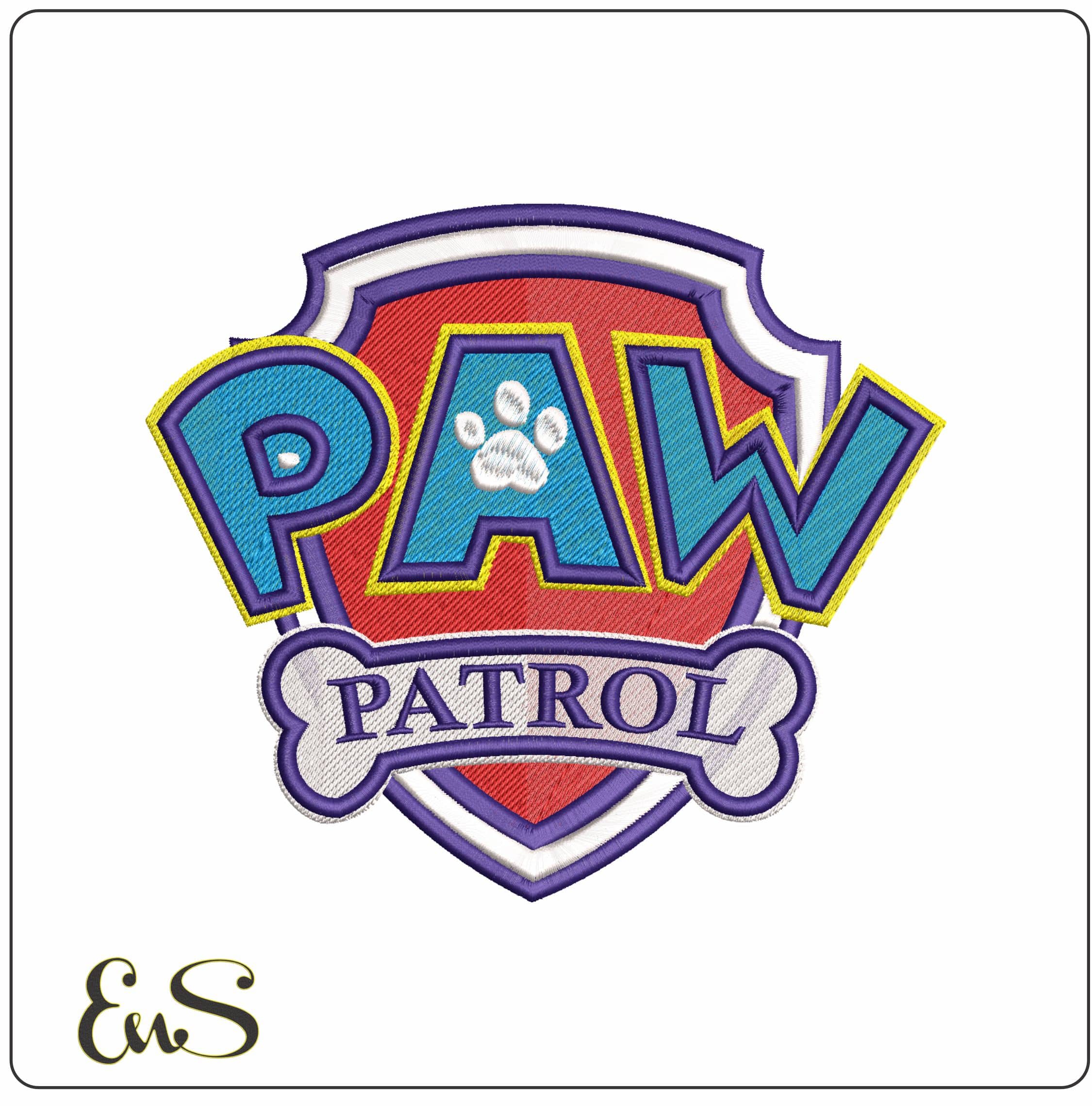 Paw Patrol Logo- Elegant embroidery design file - instant download