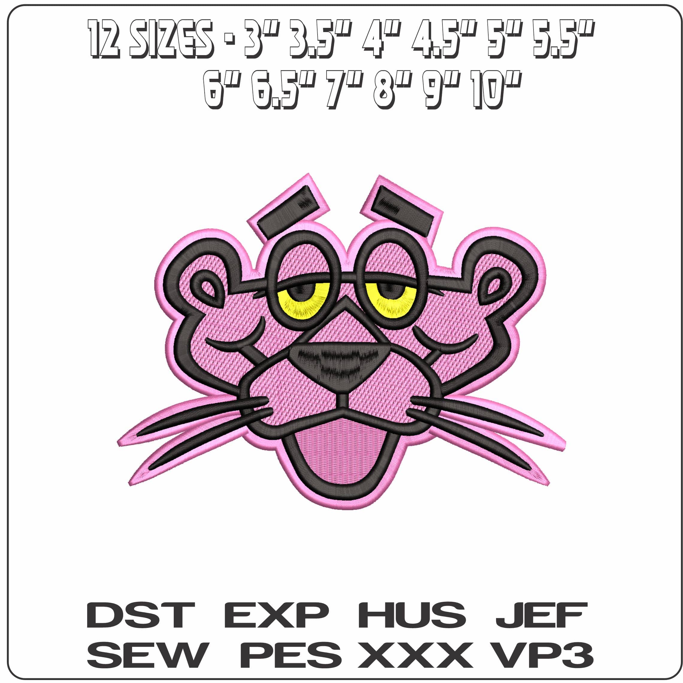 Pink Panther Face- Elegant embroidery design file - instant download — view 2
