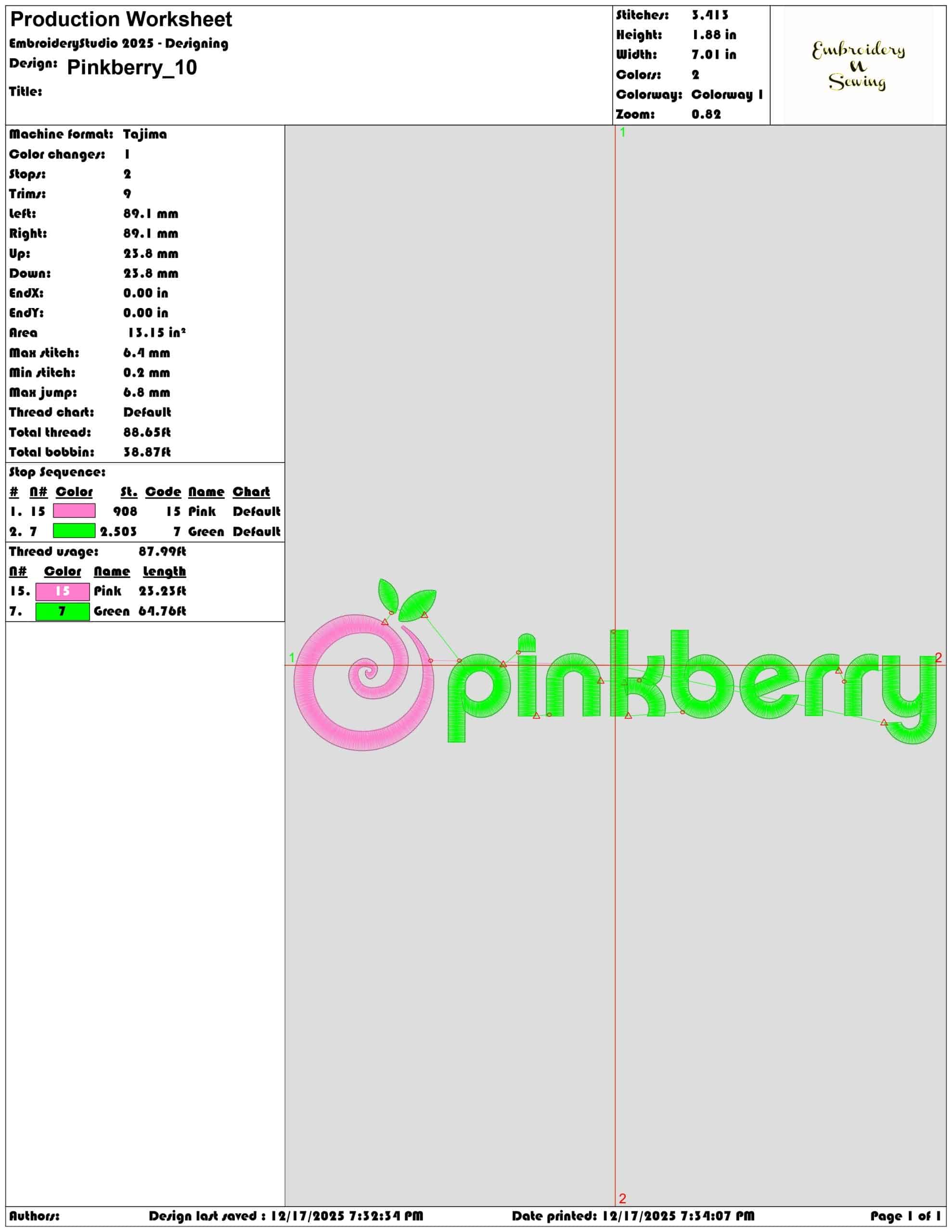 Pinkberry- Elegant embroidery design file - instant download — view 3