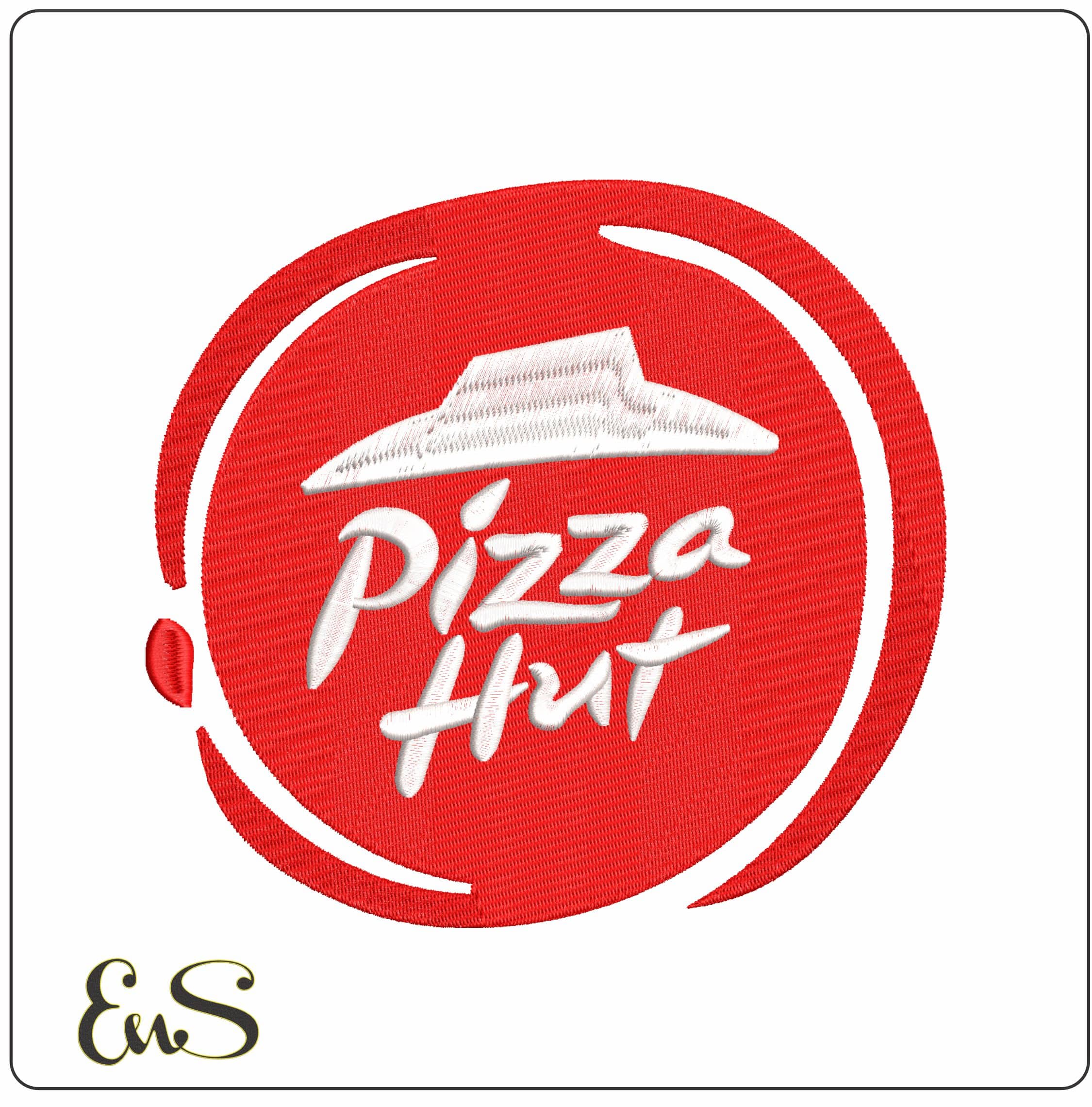 Pizza Hut- Elegant embroidery design file - instant download